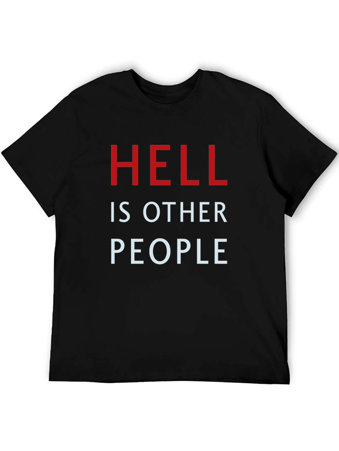 Black Hell is Other People Graphic Tee - Black view 5