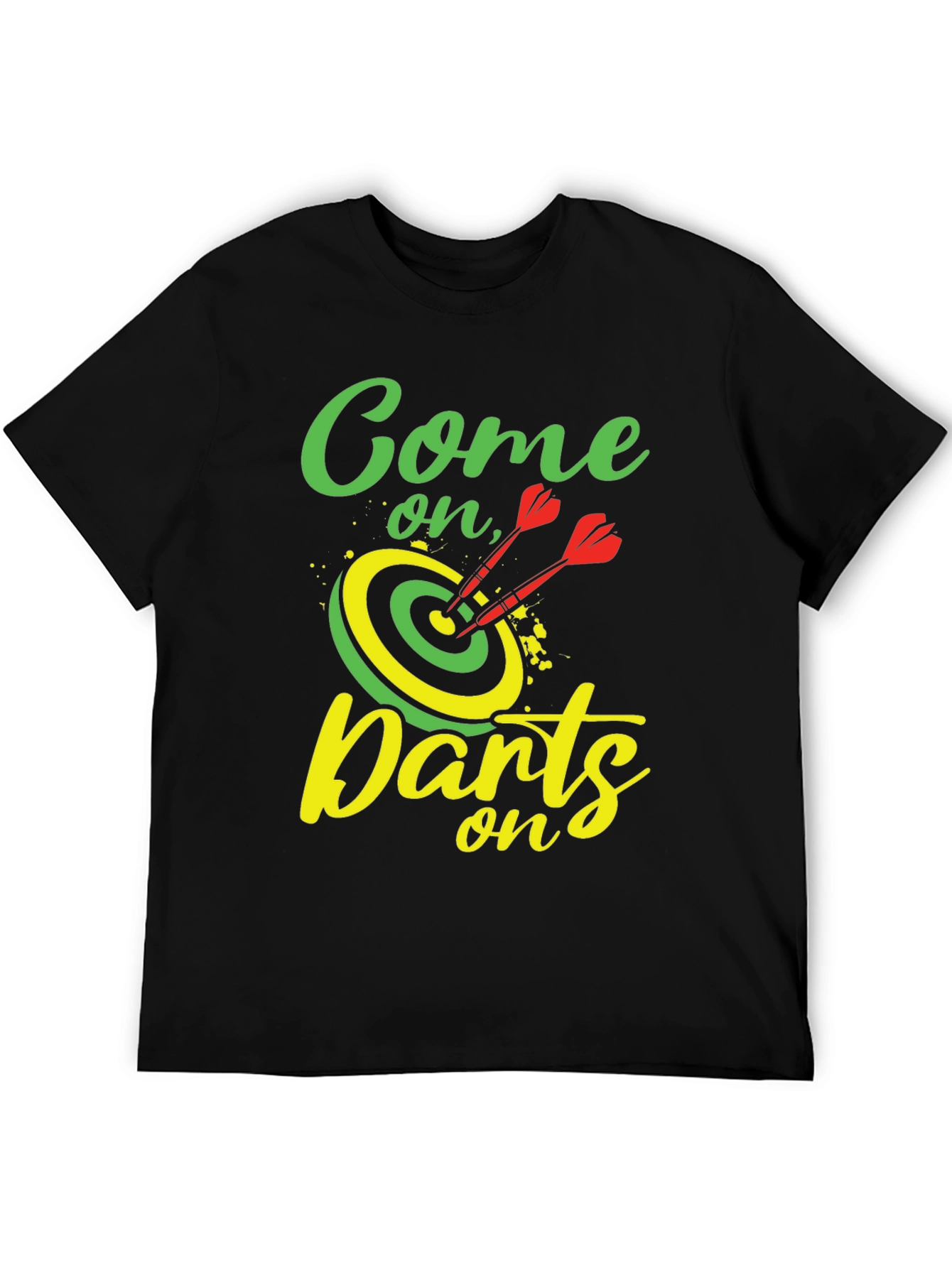 Black Come on, Darts - Graphic Tee view 5