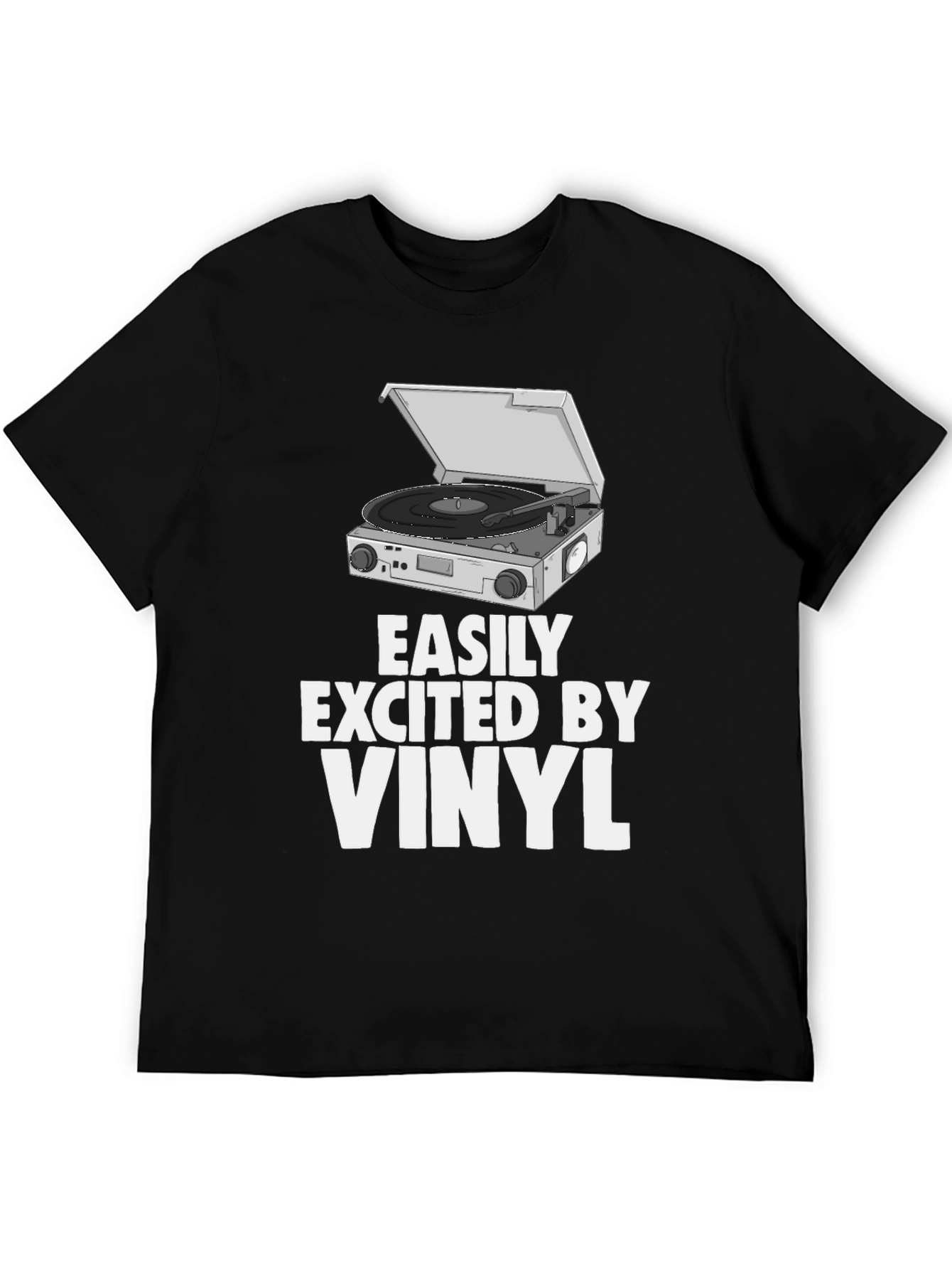Black Vinyl Record Player T-Shirt view 5