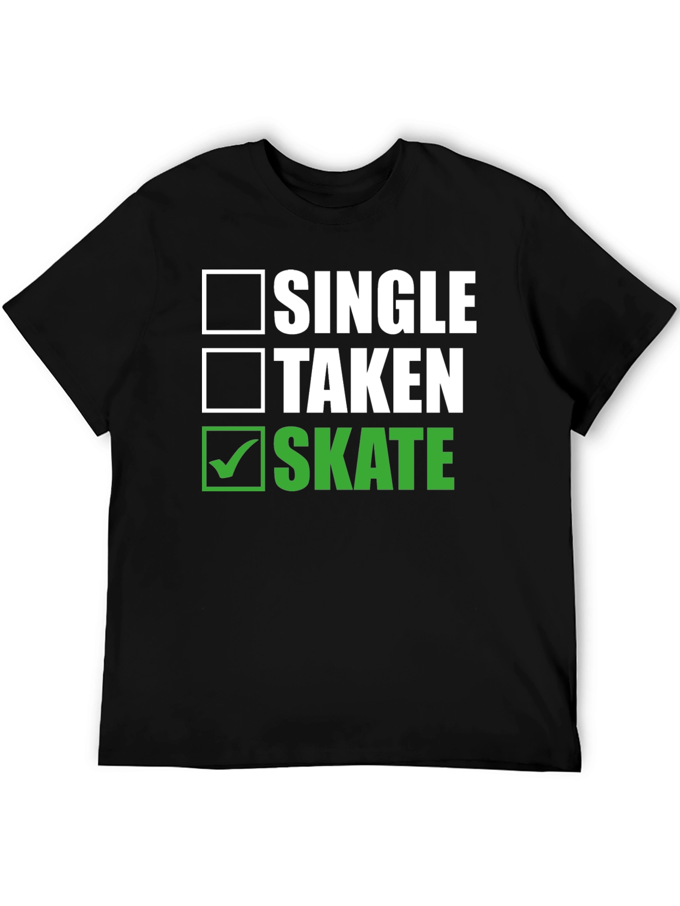 Black Single Taken Skate T-Shirt - Funny Skateboarder Tee view 5