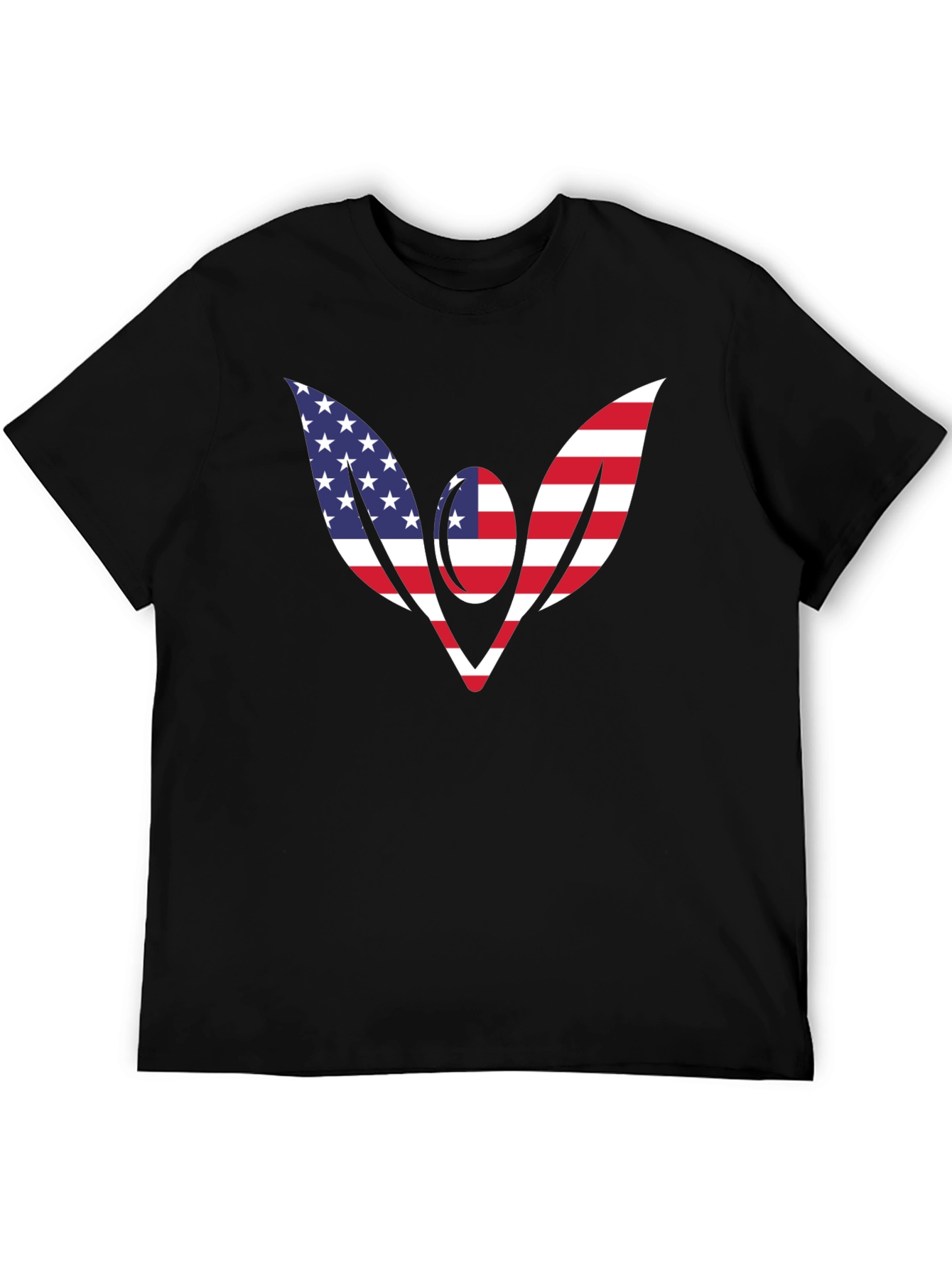 Black American Flag Wings T-Shirt - Patriotic Tee view 5