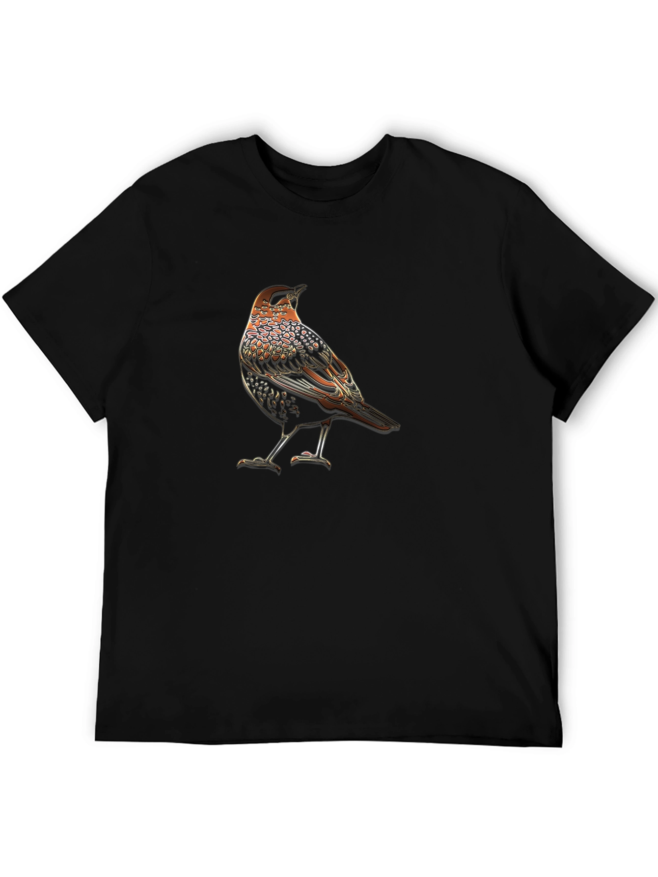 Black Bird Graphic Black T-Shirt - Unique Animal Tee view 5