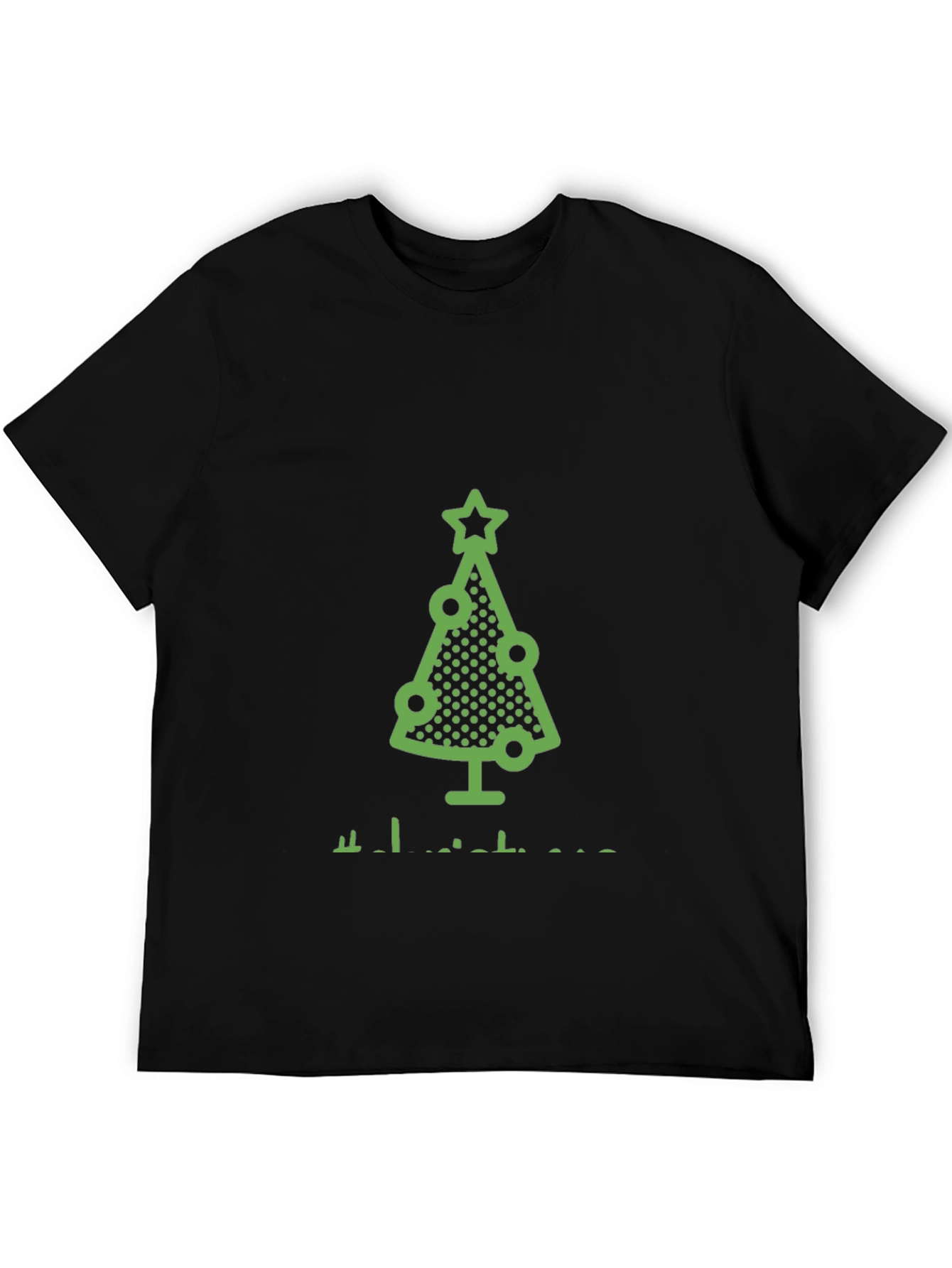 Black Festive Christmas Tree Graphic Tee - Holiday Style view 5