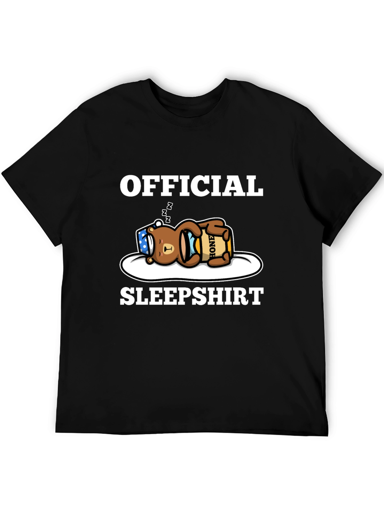 Black Official Sleepshirt - Bear with Honey Pot T-Shirt view 5