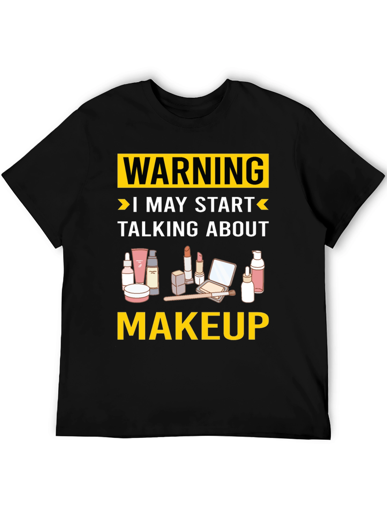 Black Warning Makeup T-Shirt view 5