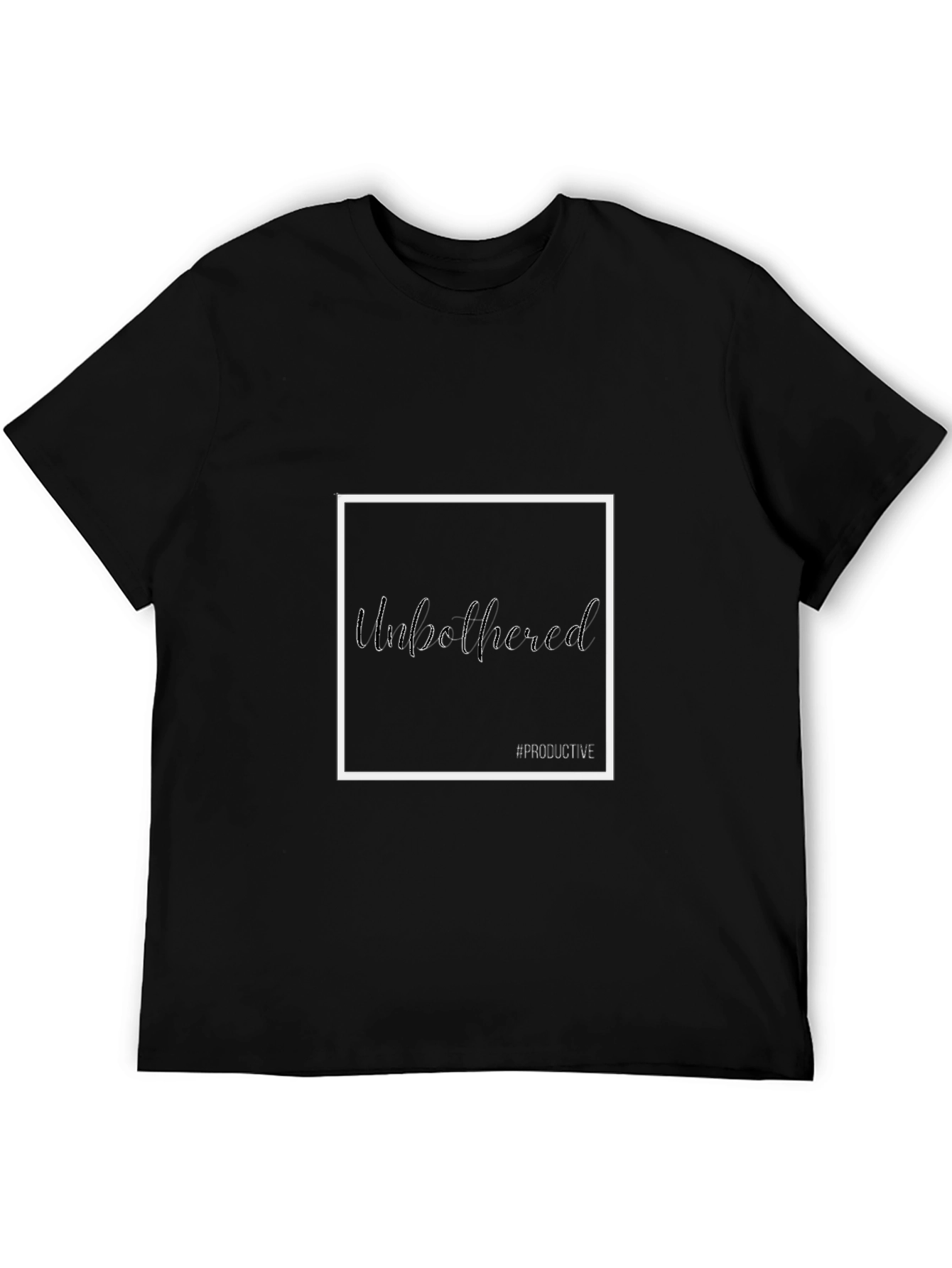 Black Unbothered Men's Black Graphic Tee view 5