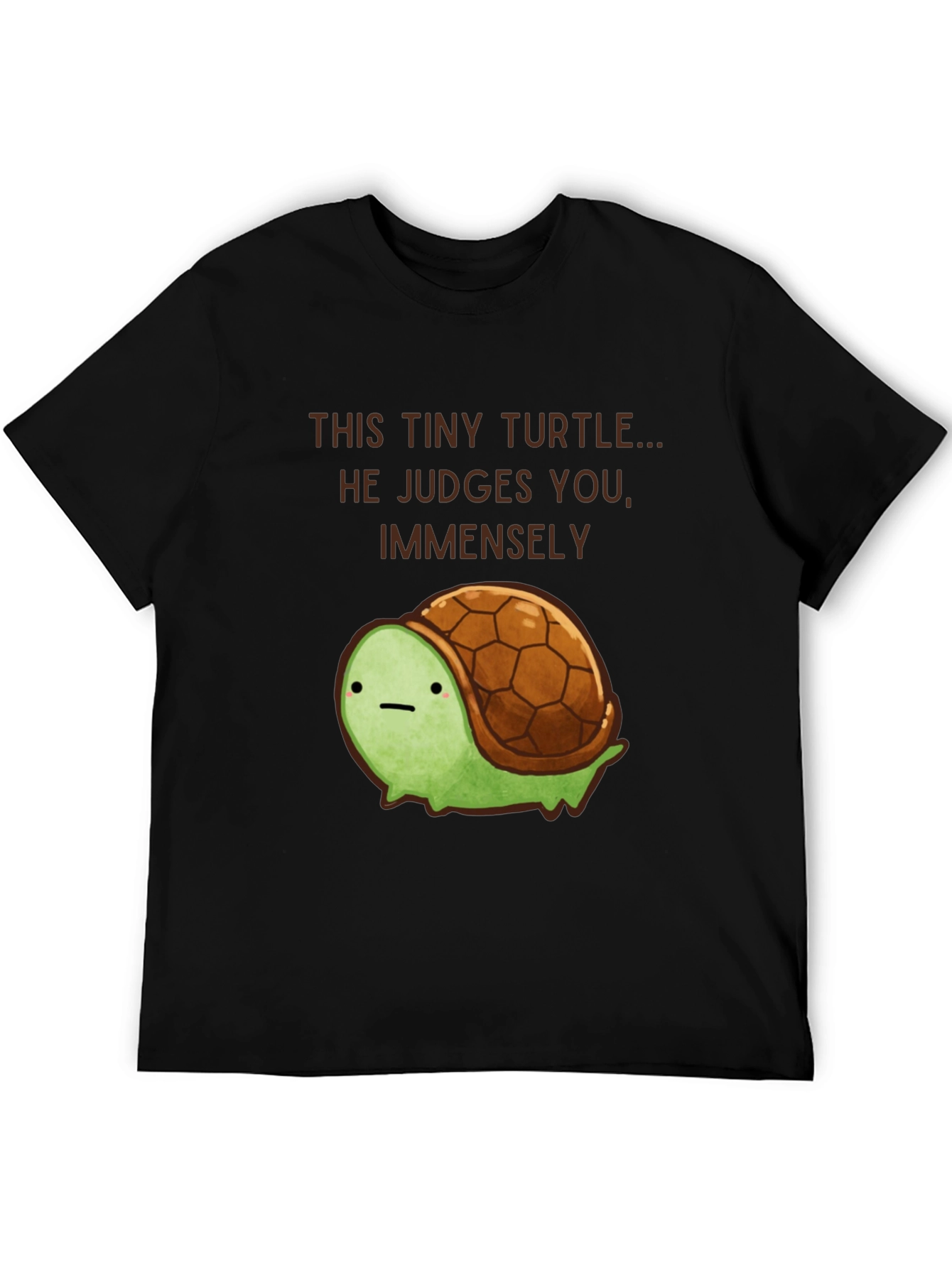 Black Tiny Turtle Judge T-Shirt - Funny Graphic Tee view 5