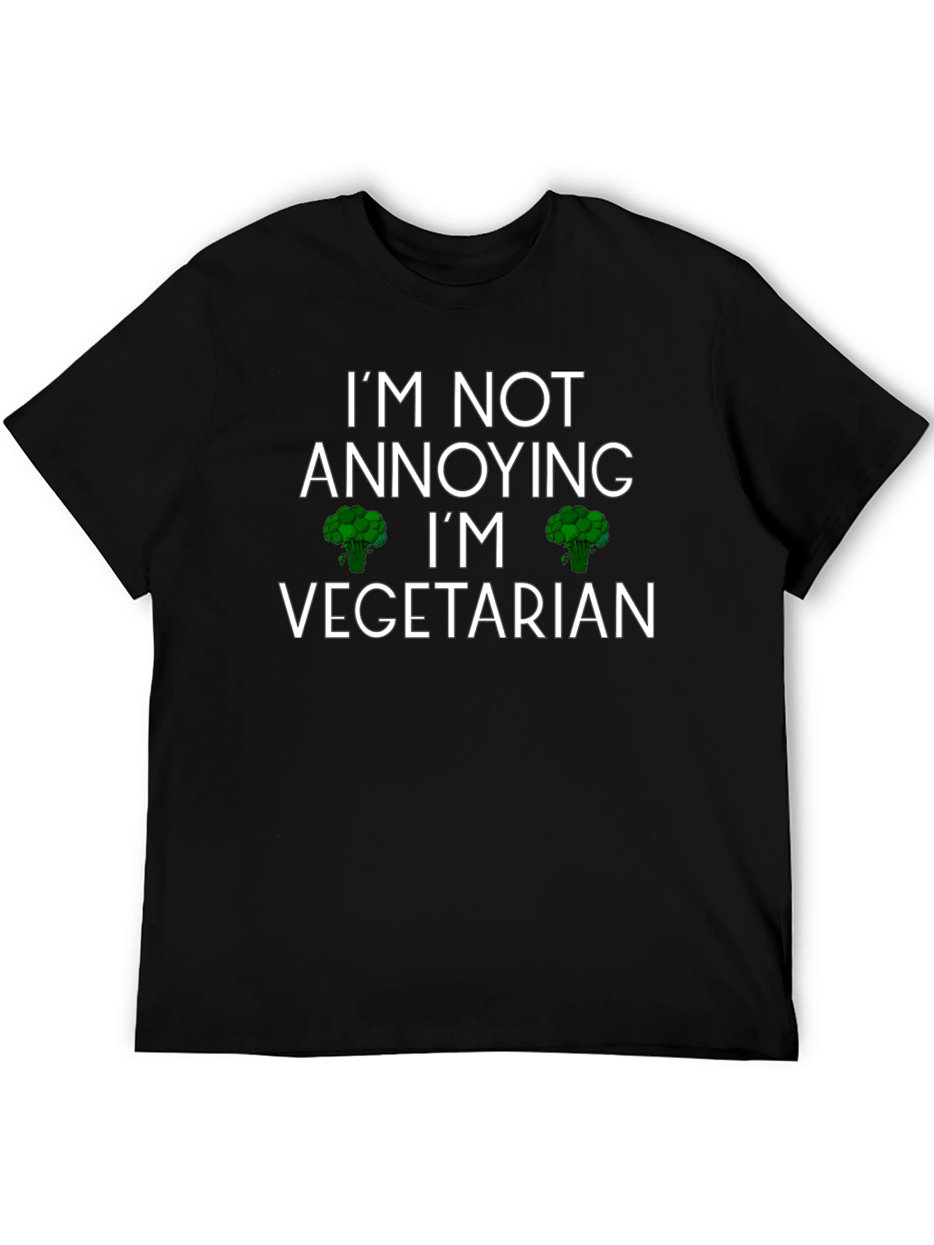 Black Vegetarian Broccoli Graphic T-Shirt - Black view 5