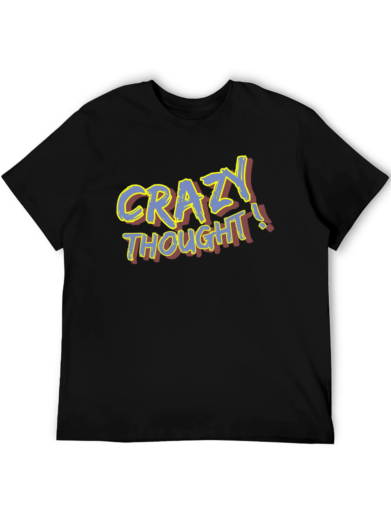 Black Crazy Thought Graphic T-Shirt - Men's Black Tee view 5