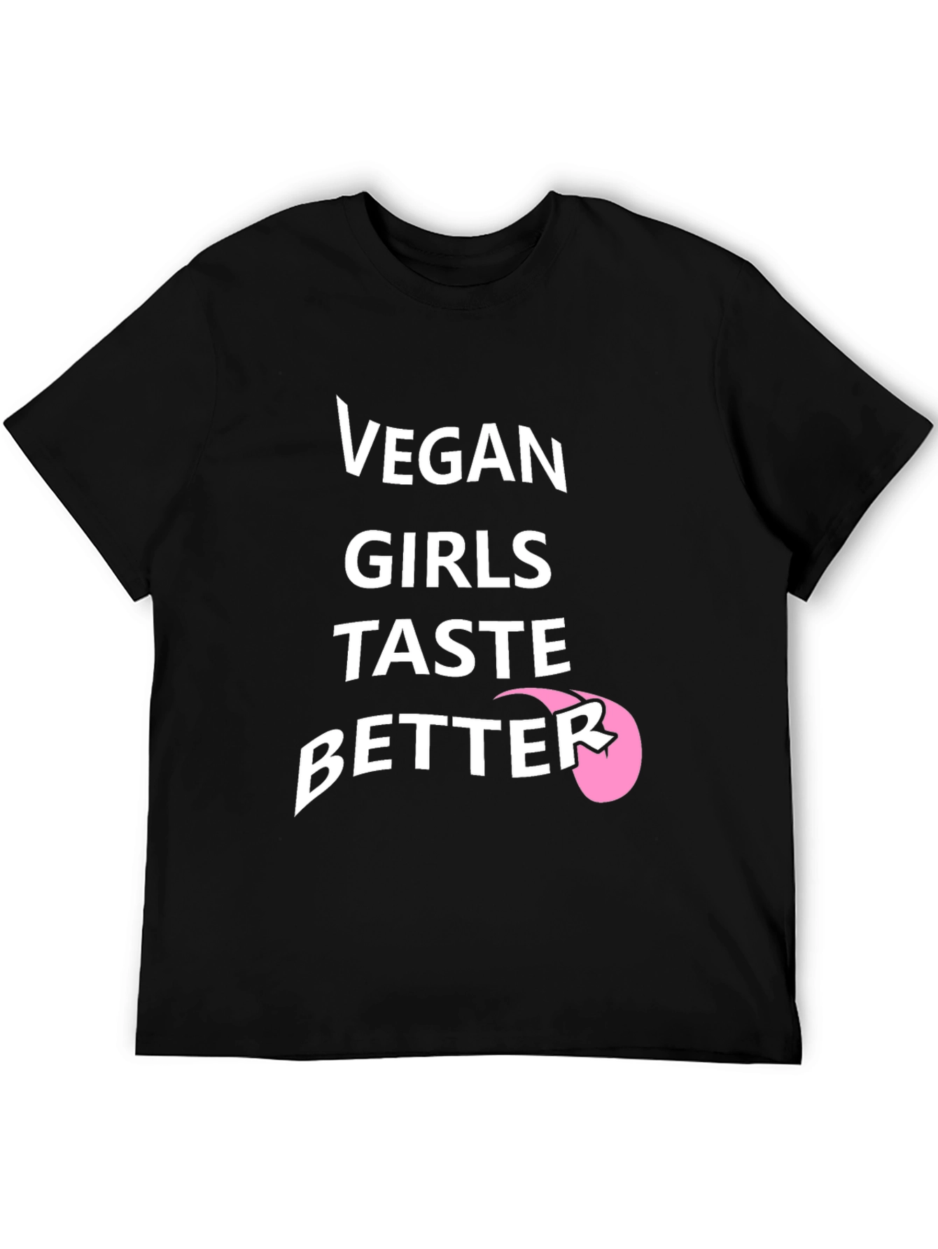 Black Vegan Girls Taste Better Black Graphic T-Shirt view 5