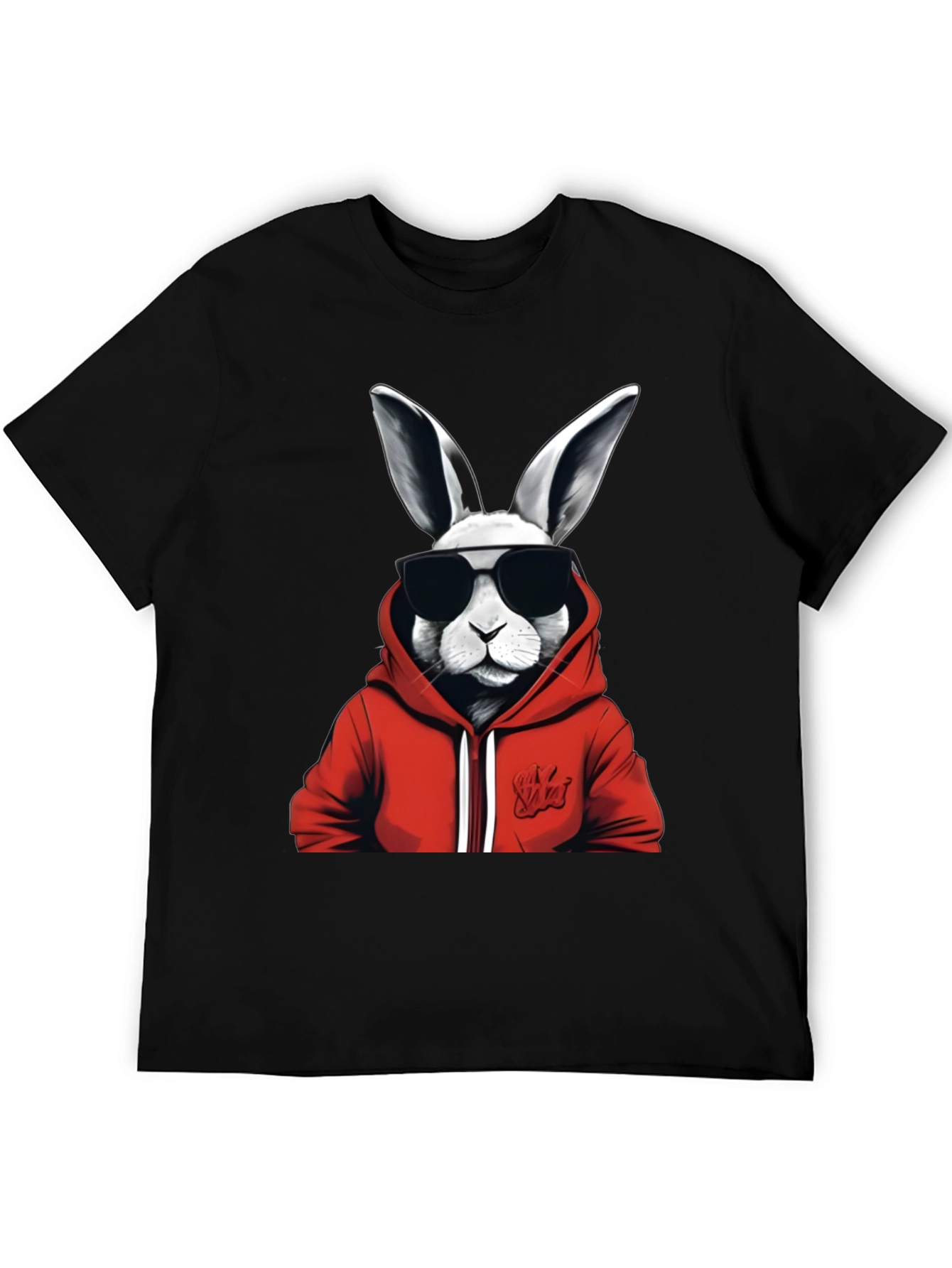 Black Cool Rabbit Graphic Tee - Black view 5