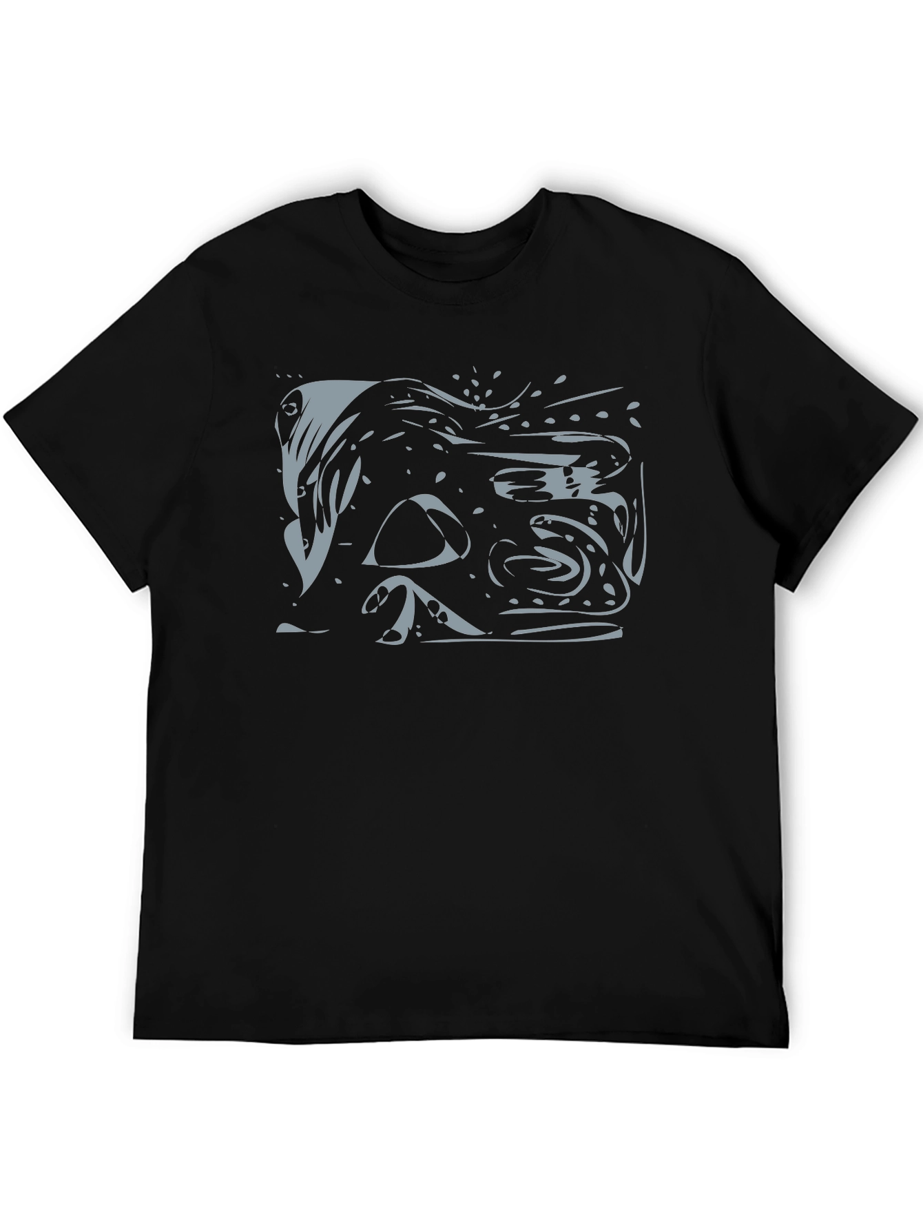 Black Abstract Graphic Print Black T-Shirt view 5