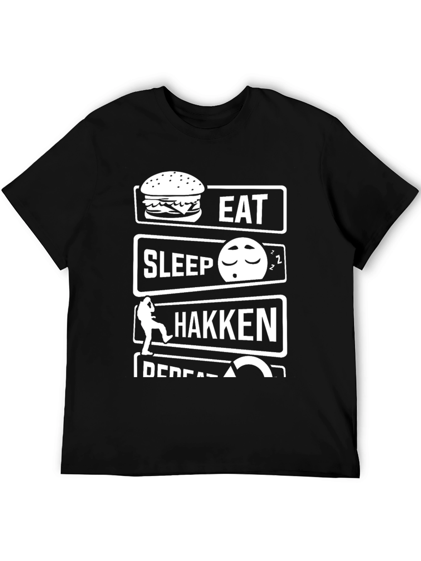 Black Eat Sleep Hakken Repeat T-Shirt view 5