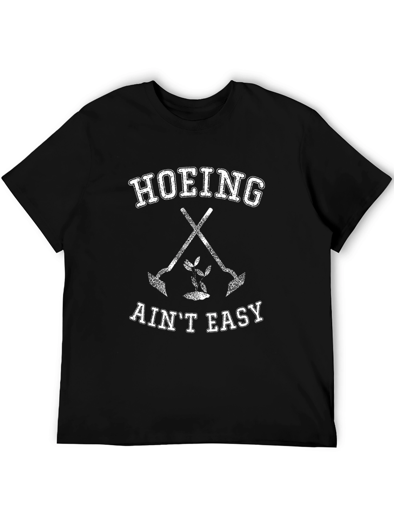 Black Hoeing Aint Easy Black T-Shirt view 5