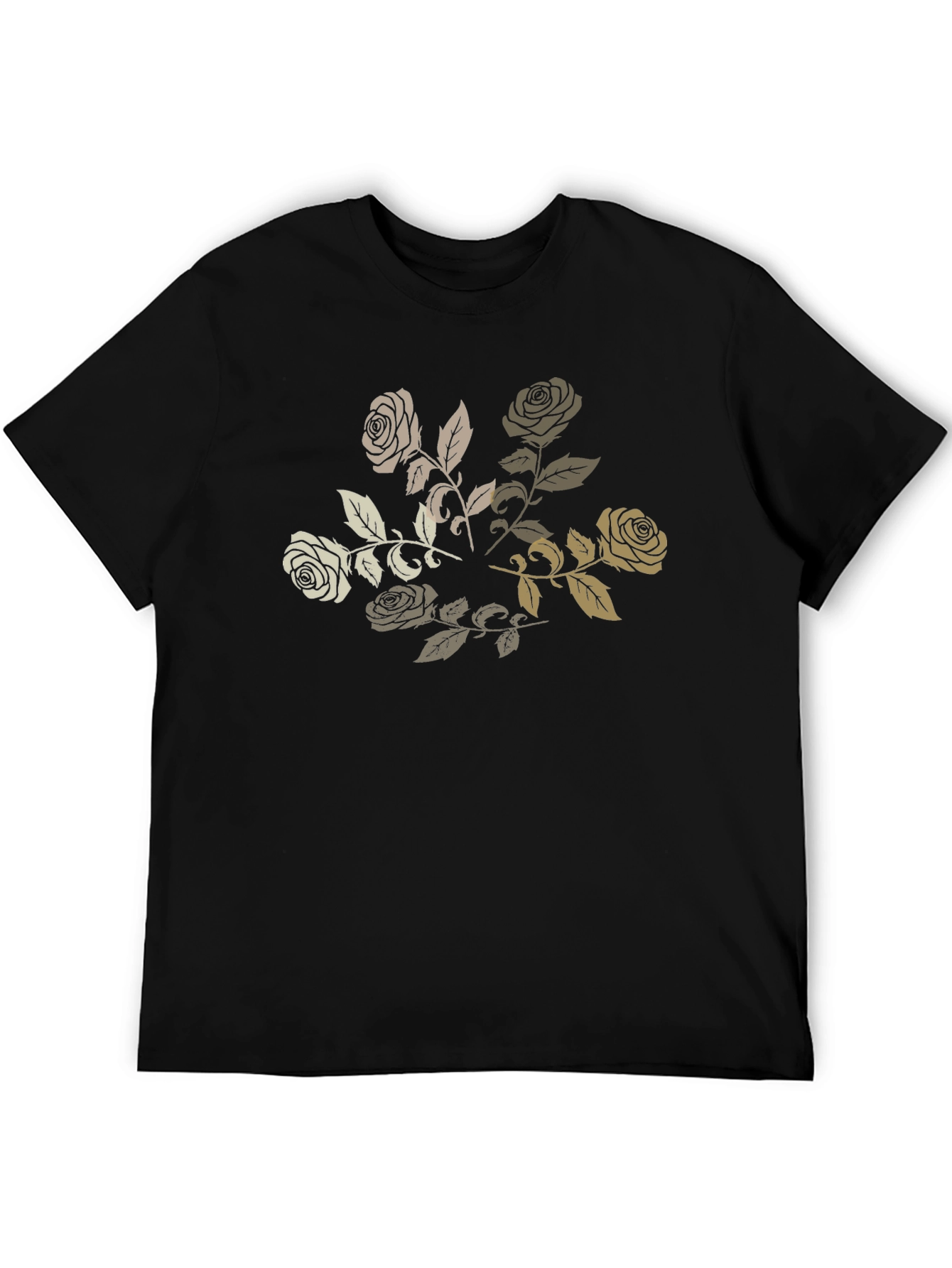Black Men's Black Rose Graphic Tee view 5