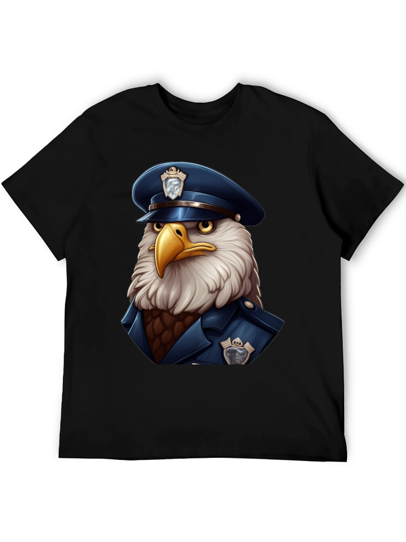 Black Eagle Police Cartoon T-Shirt view 5