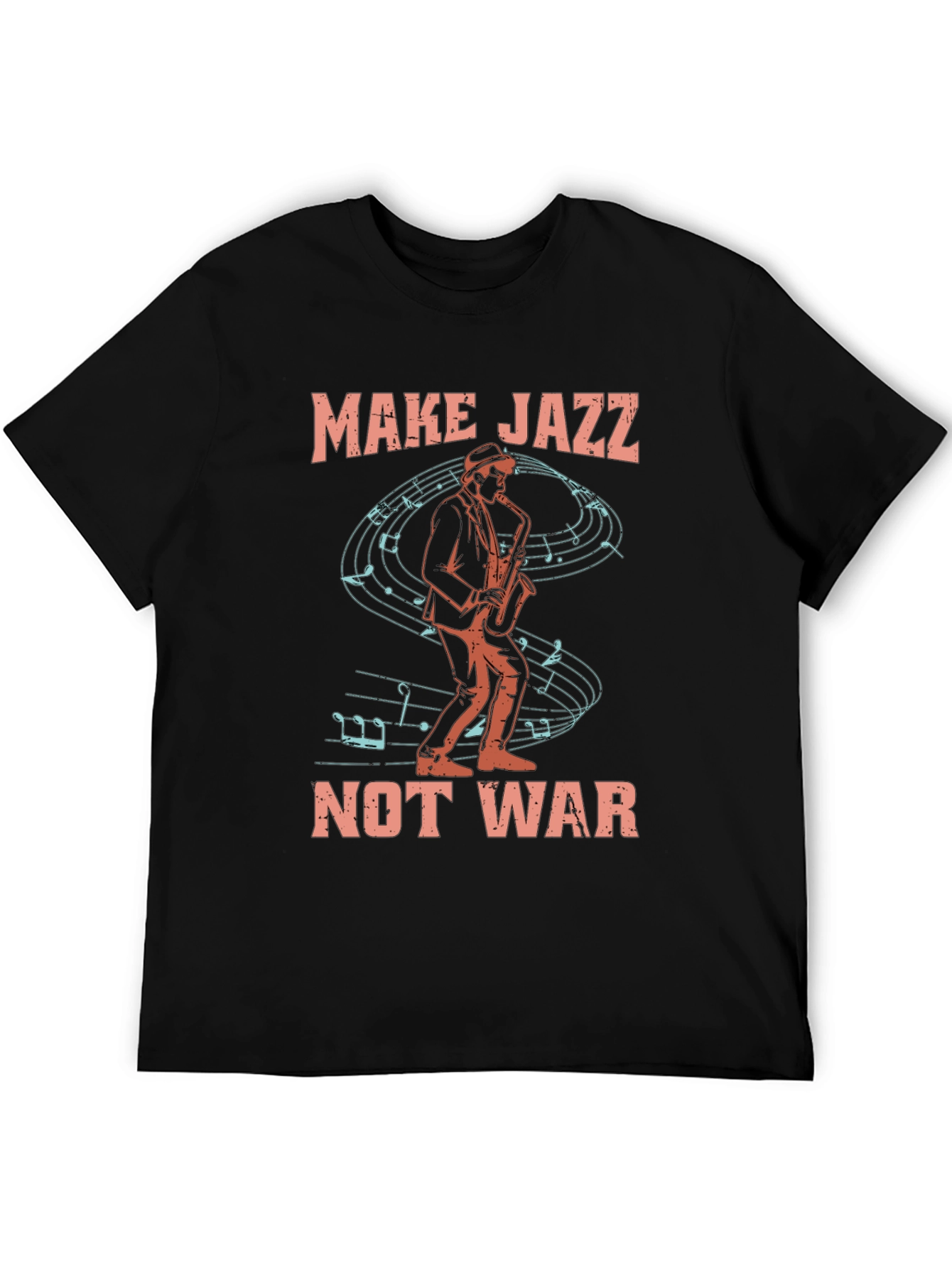 Black Make Jazz Not War T-Shirt view 5