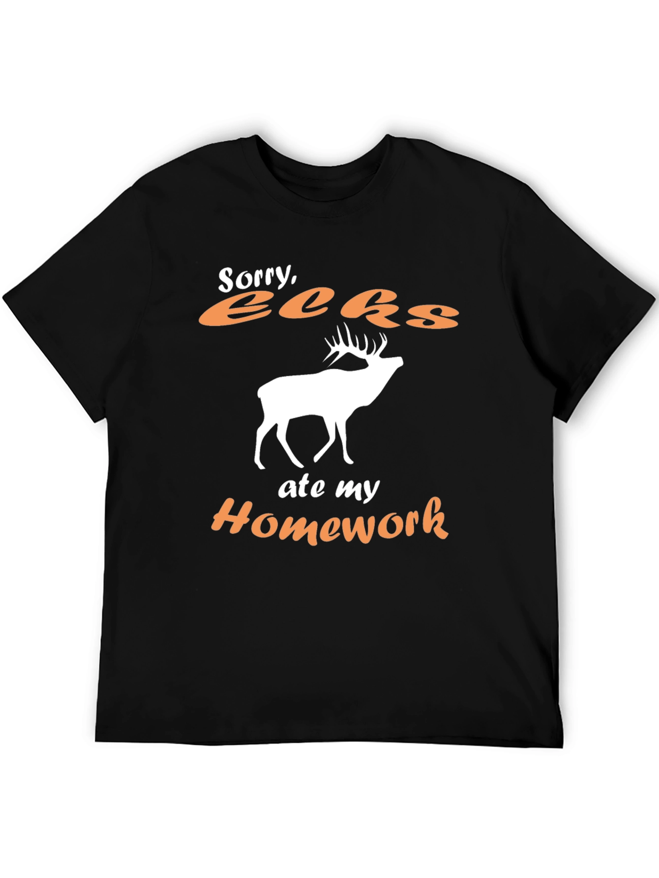 Black Funny Deer Ate My Homework T-Shirt view 5