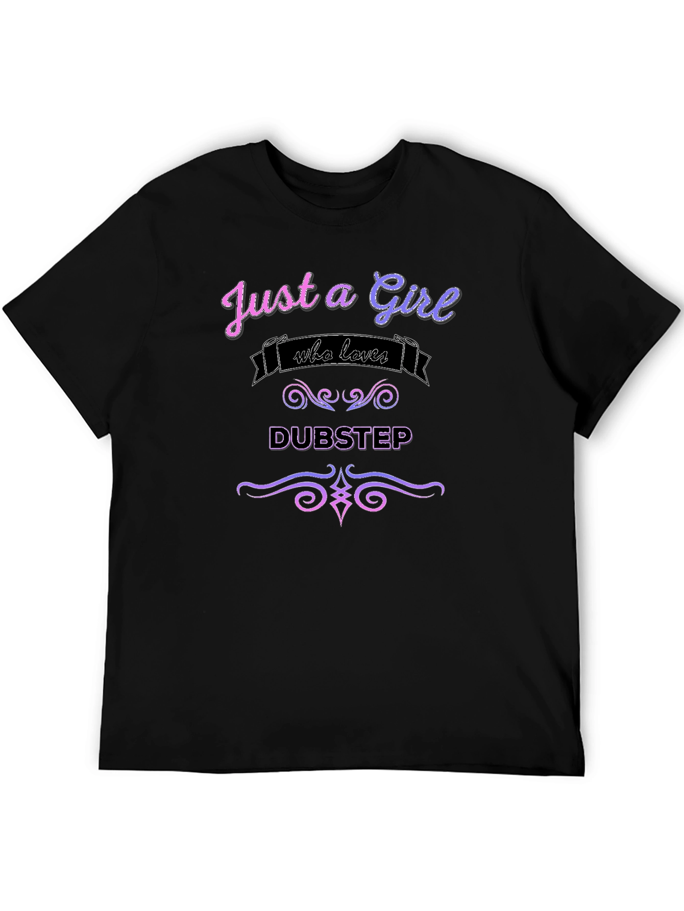 Black Just a Girl Who Loves Dubstep Graphic Tee view 5