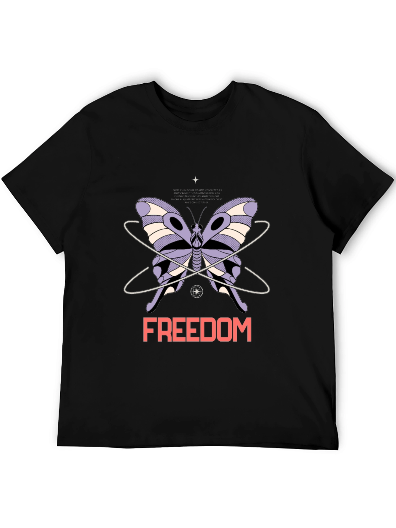 Black Butterfly Freedom Graphic Tee - Unisex view 5