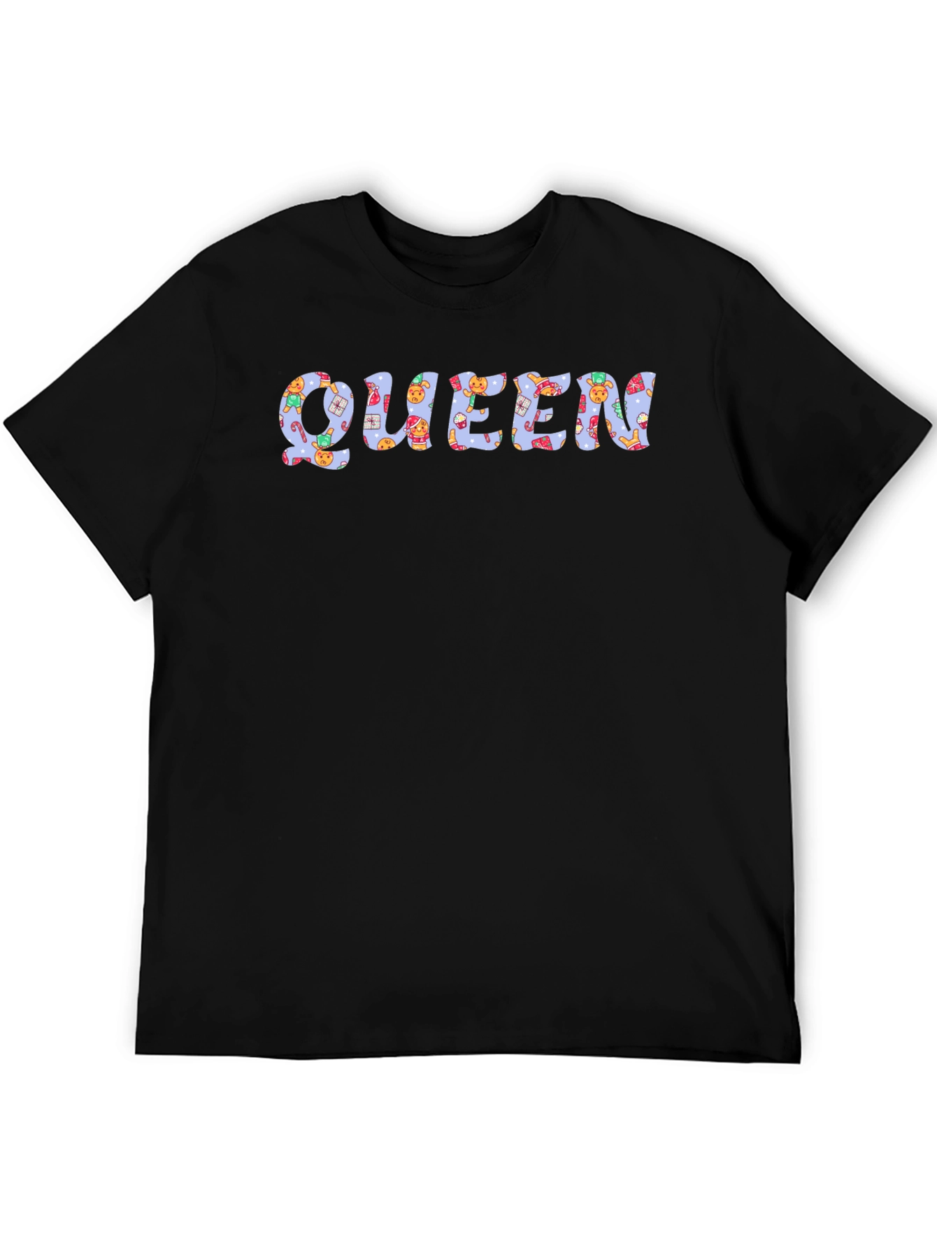 Black Holiday Queen Graphic Tee - Festive Celebration Shirt view 5