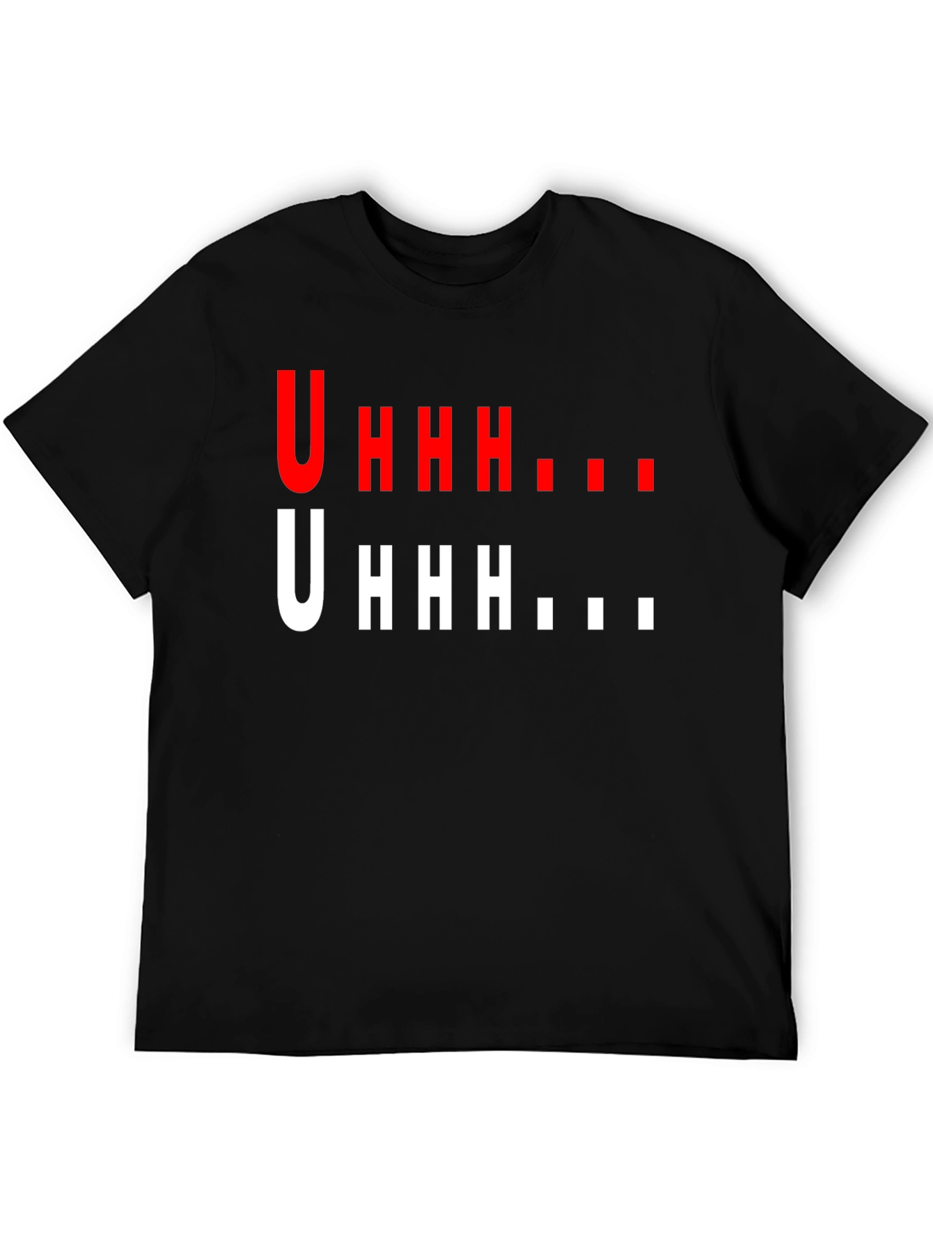 Black Uhhh Graphic T-Shirt - Funny Casual Tee view 5