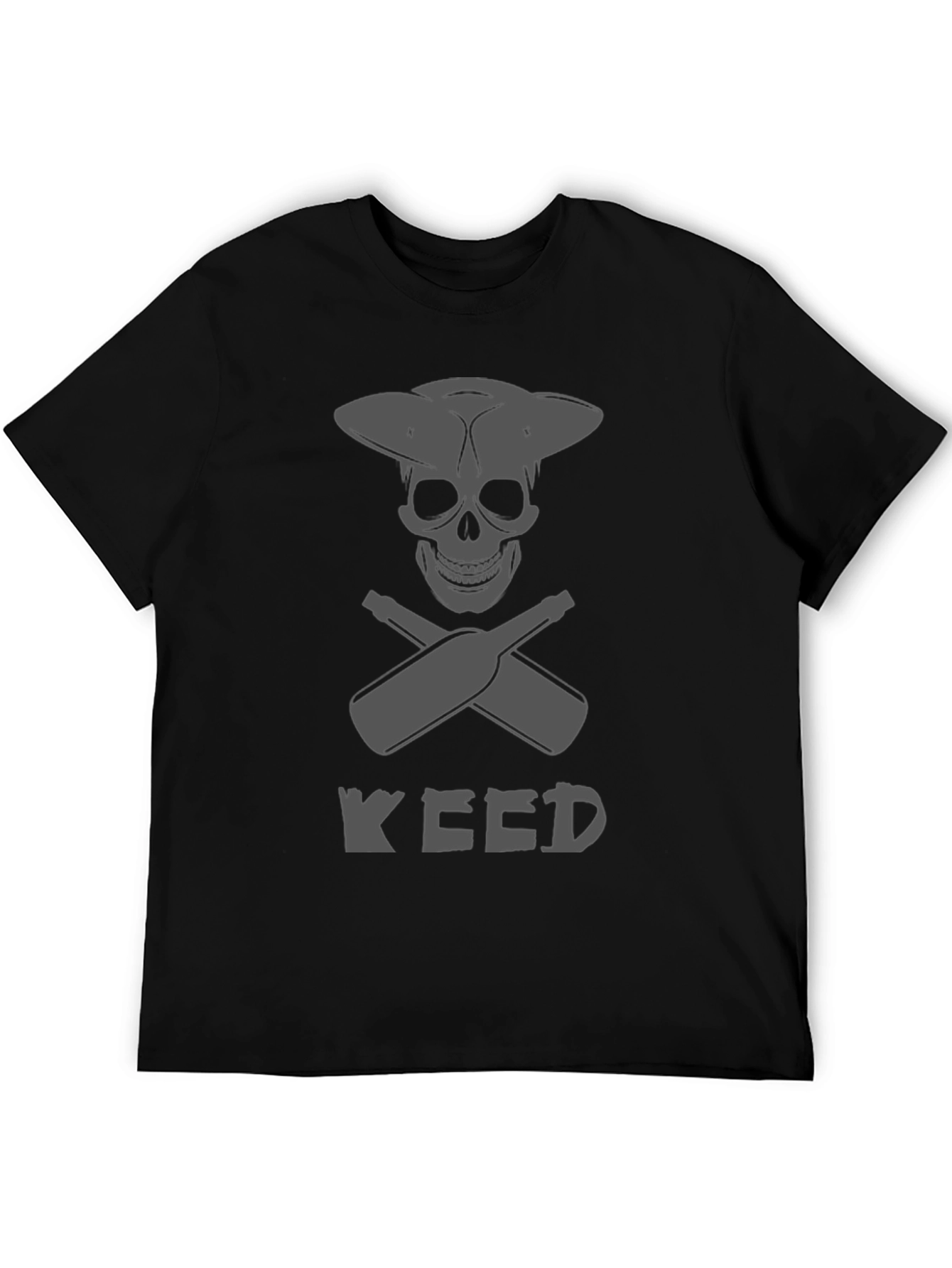 Skull & Crossed Bottles "Weed" T-Shirt - Black - 5