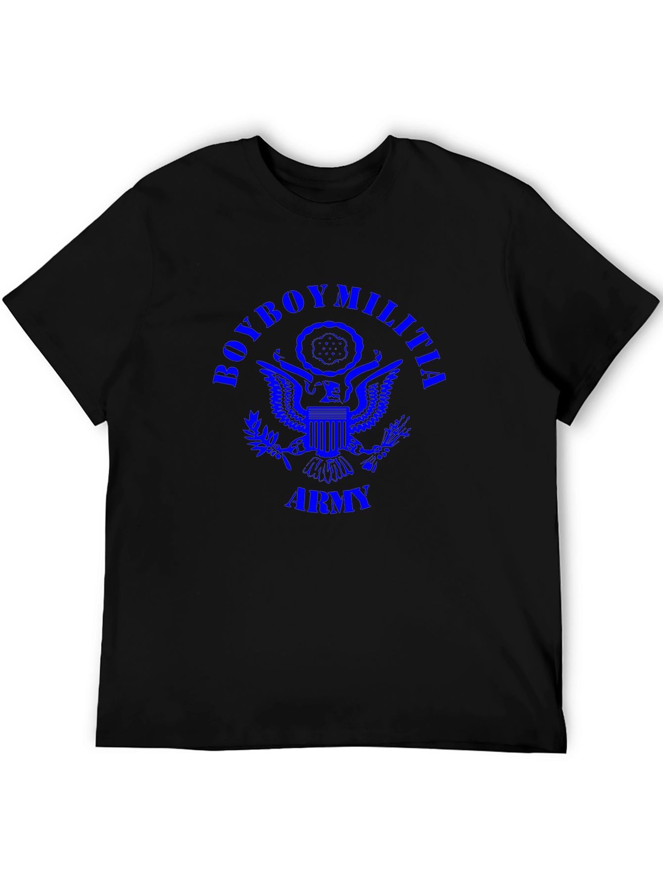 Black BoyBoy Militia Army T-Shirt - Blue Print view 5