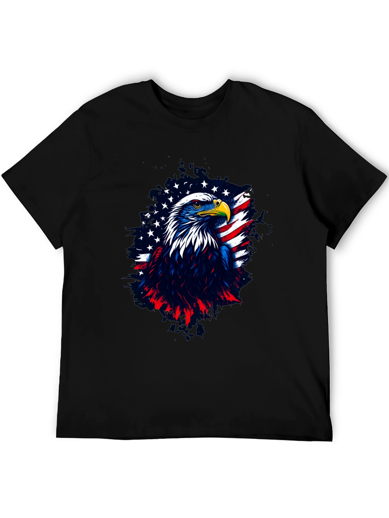 Black Patriotic Eagle Graphic Tee - Men's Black T-Shirt view 5