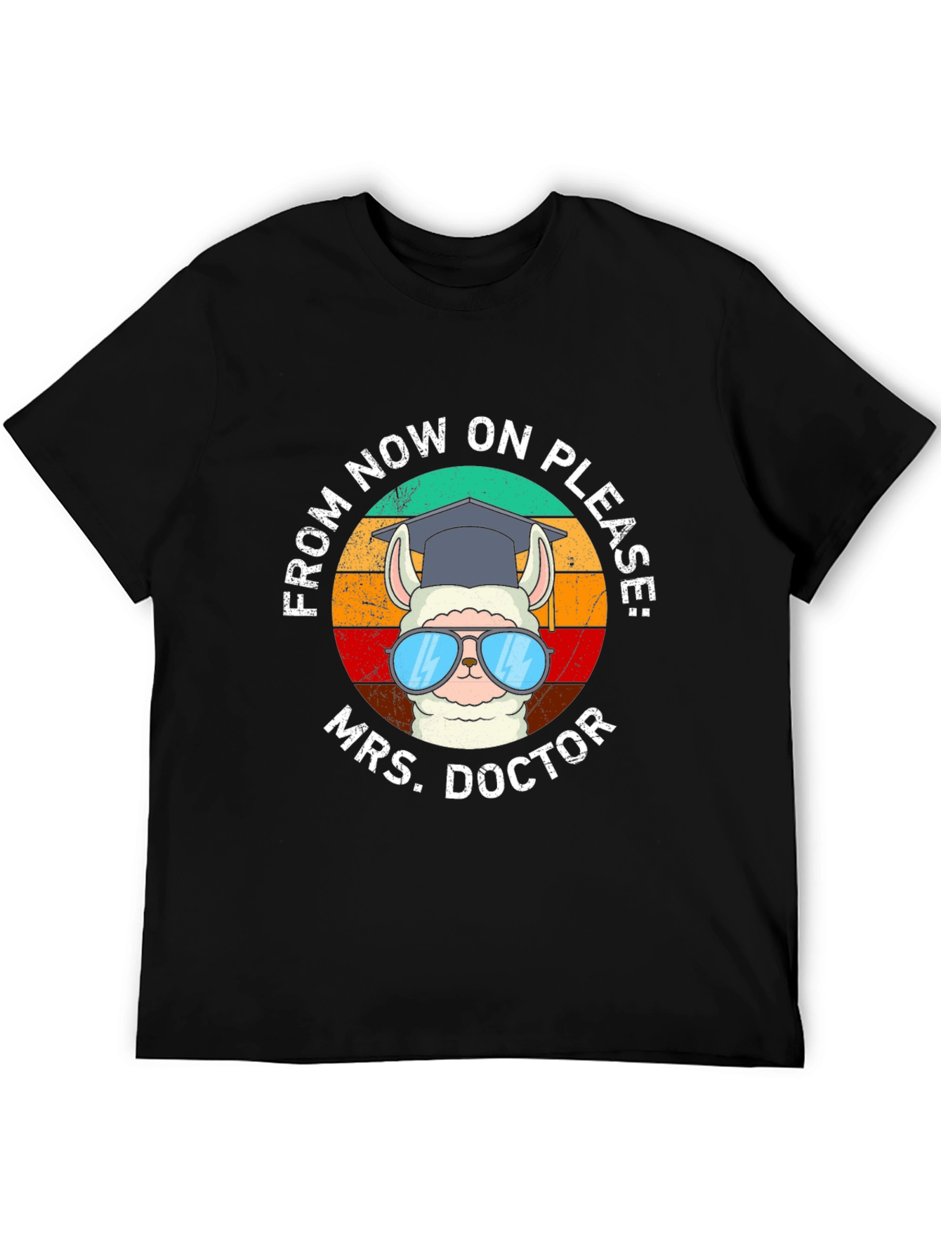 Black Mrs. Doctor Llama Graphic Tee view 5