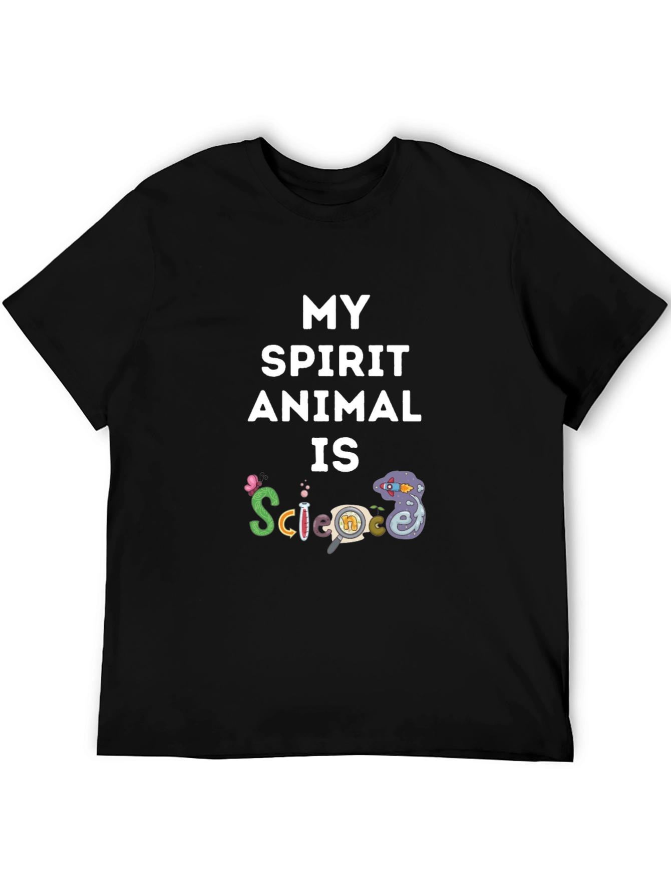 Black Science Spirit Animal Tee - Funny Educational T-Shirt view 5