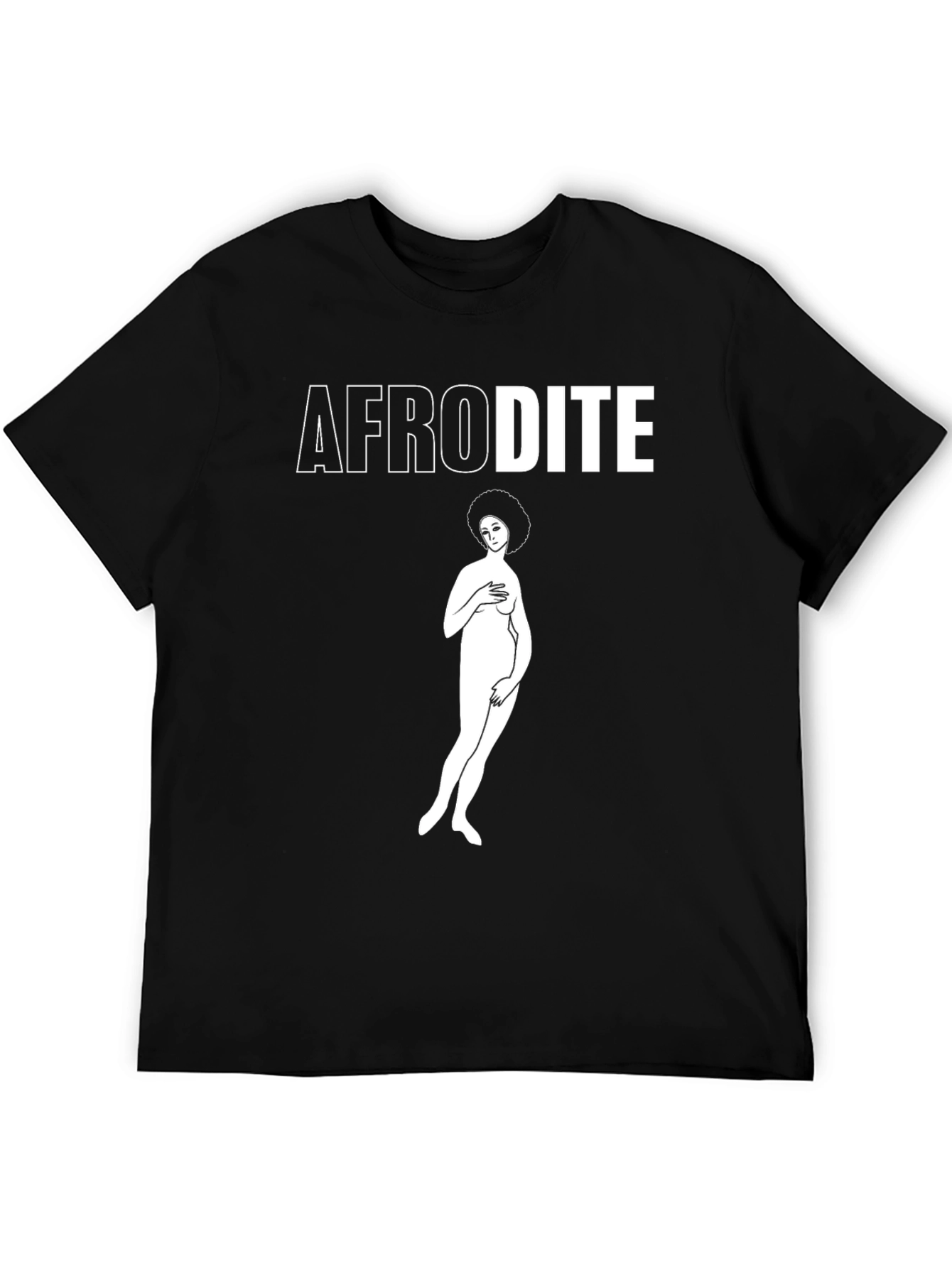 Black Afrodite Graphic Tee - Black Cotton Unisex Shirt view 5