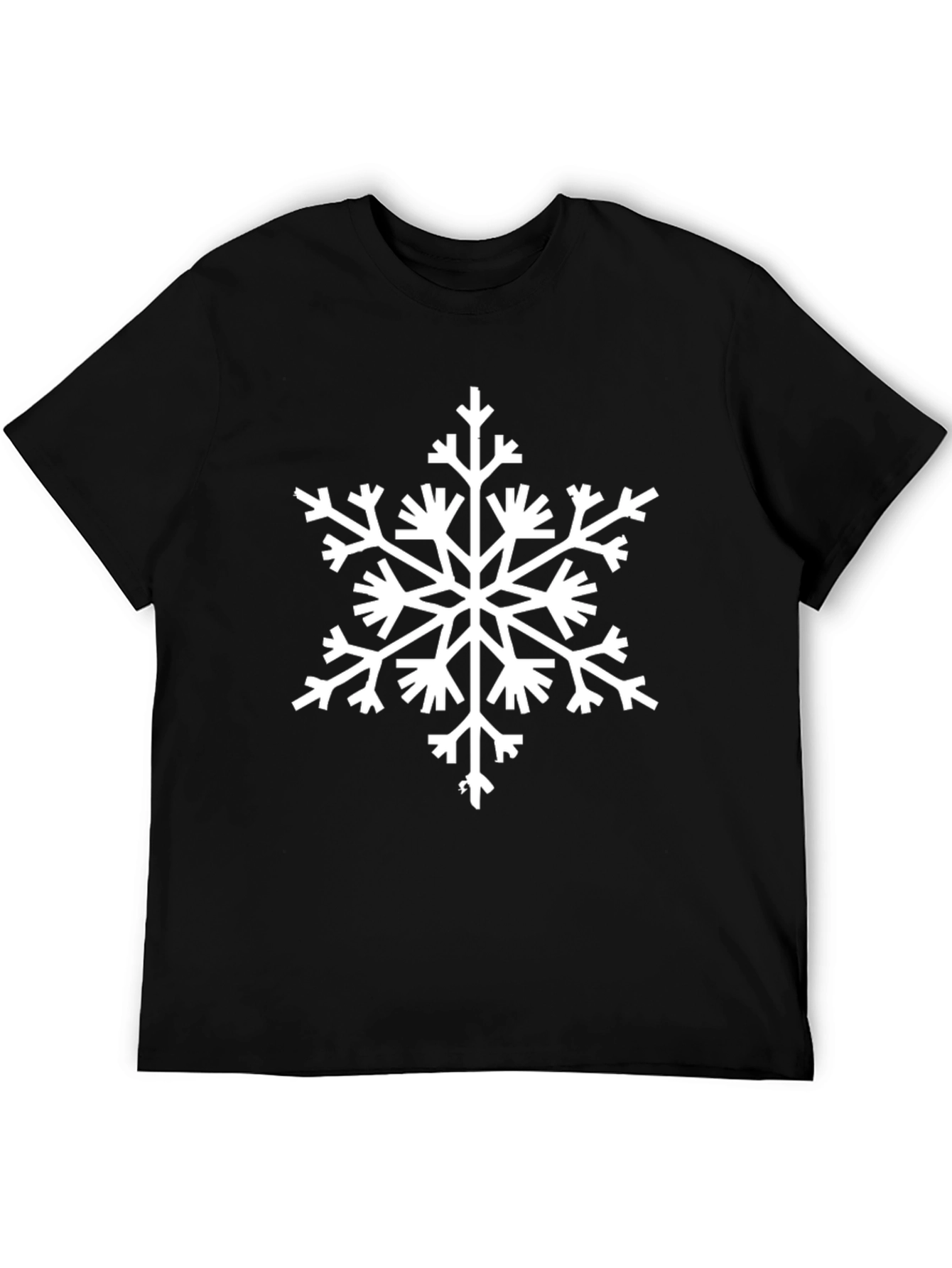 Black Winter Snowflake Black T-Shirt view 5