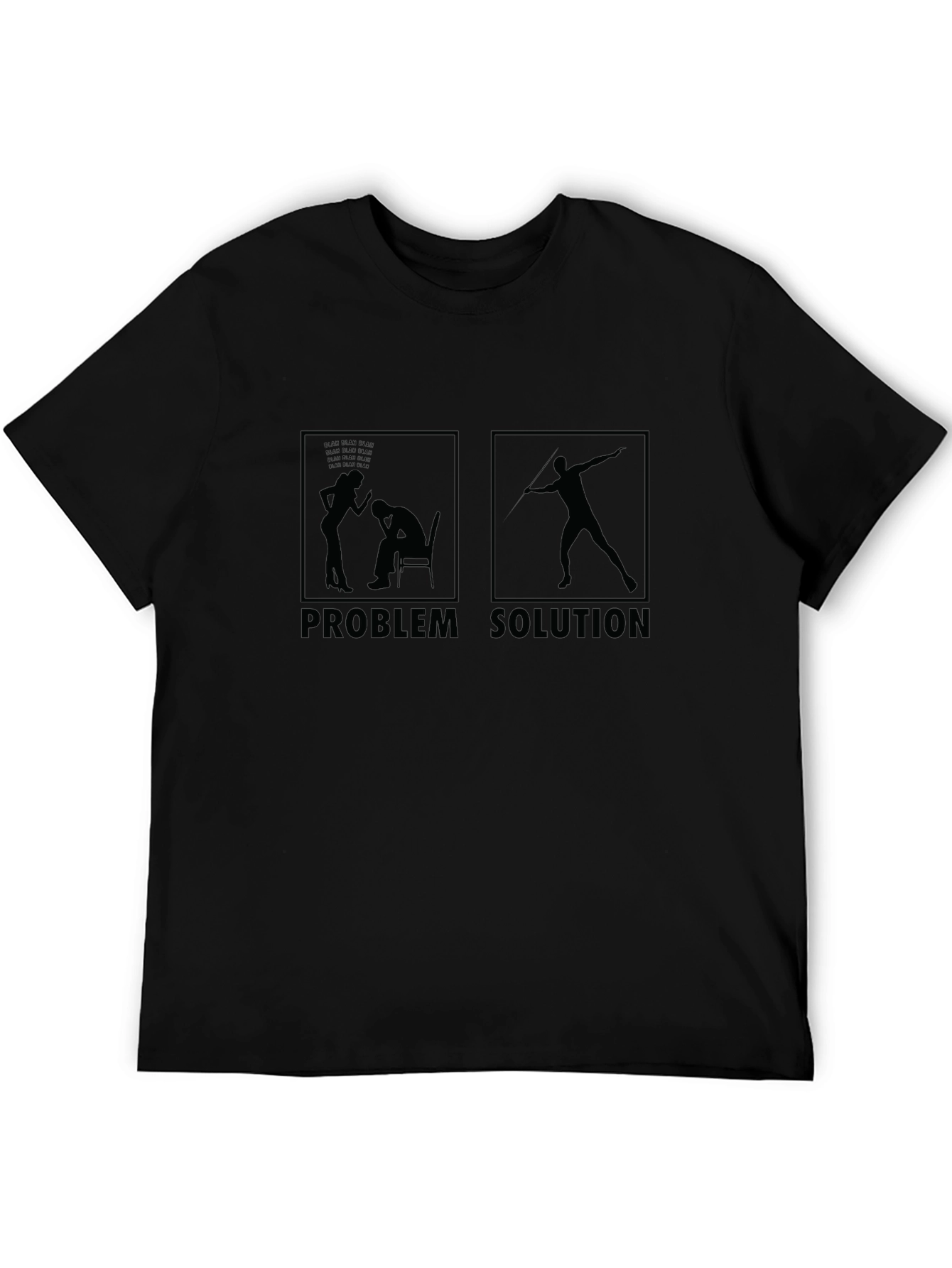 Black Problem Solution Graphic T-Shirt view 5