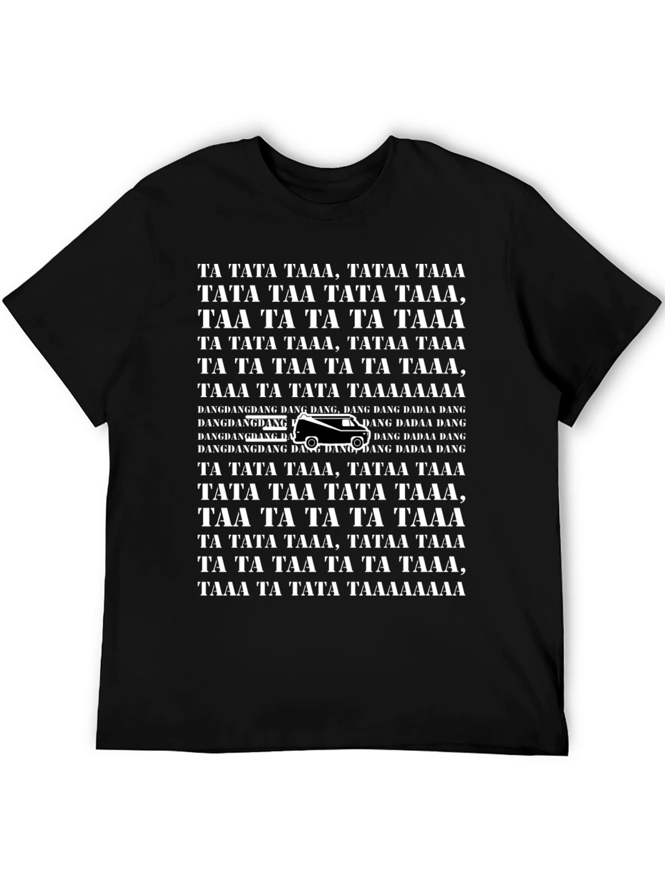Black Ta Ta Taaa White Van T-Shirt view 5