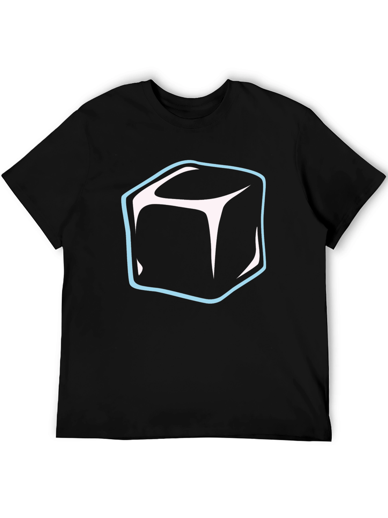 Black Cool Cube Graphic Tee - Modern Black T-Shirt view 5