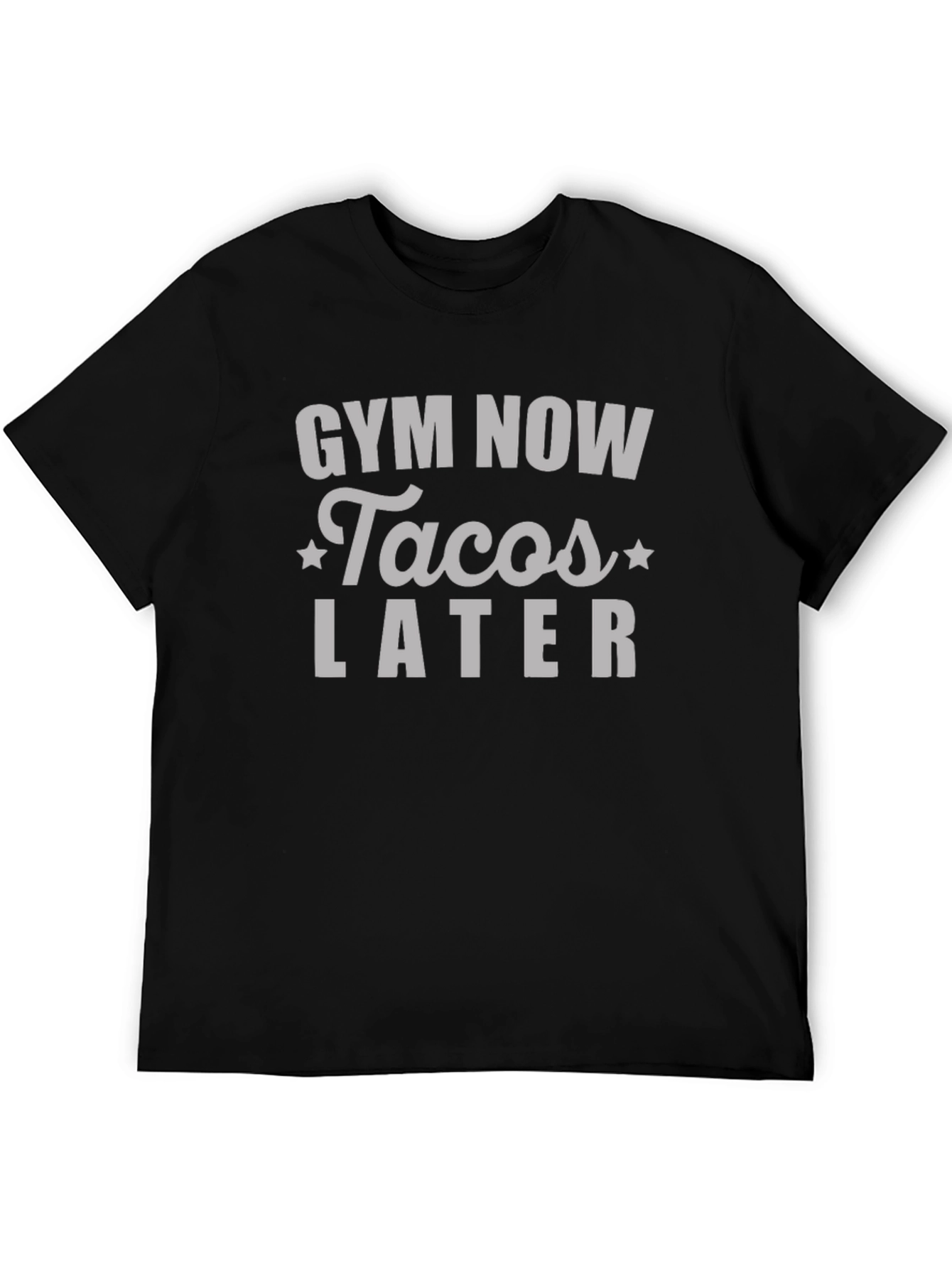 Black Gym Now Tacos Later Graphic Tee view 5