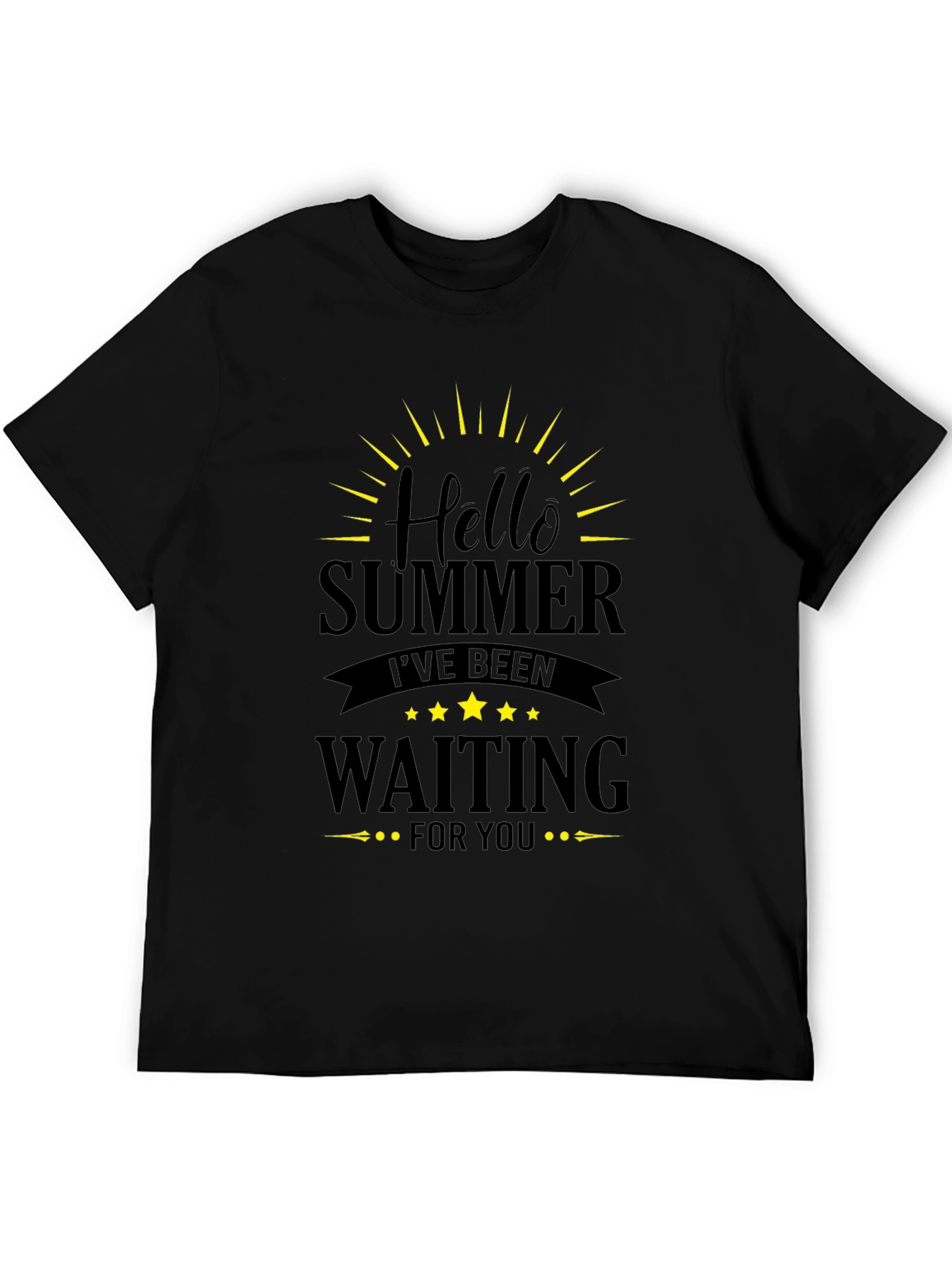 Black Hello Summer Black T-Shirt view 5