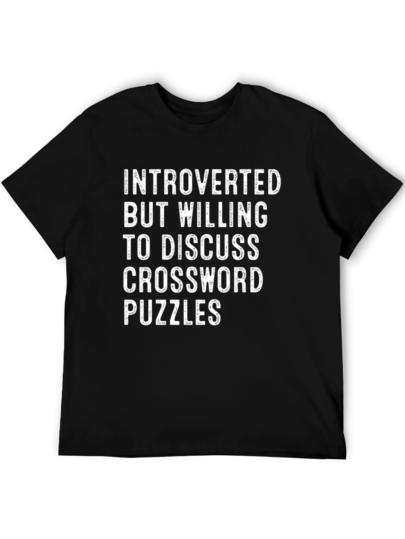 Black Introverted Crossword Puzzles T-Shirt view 5