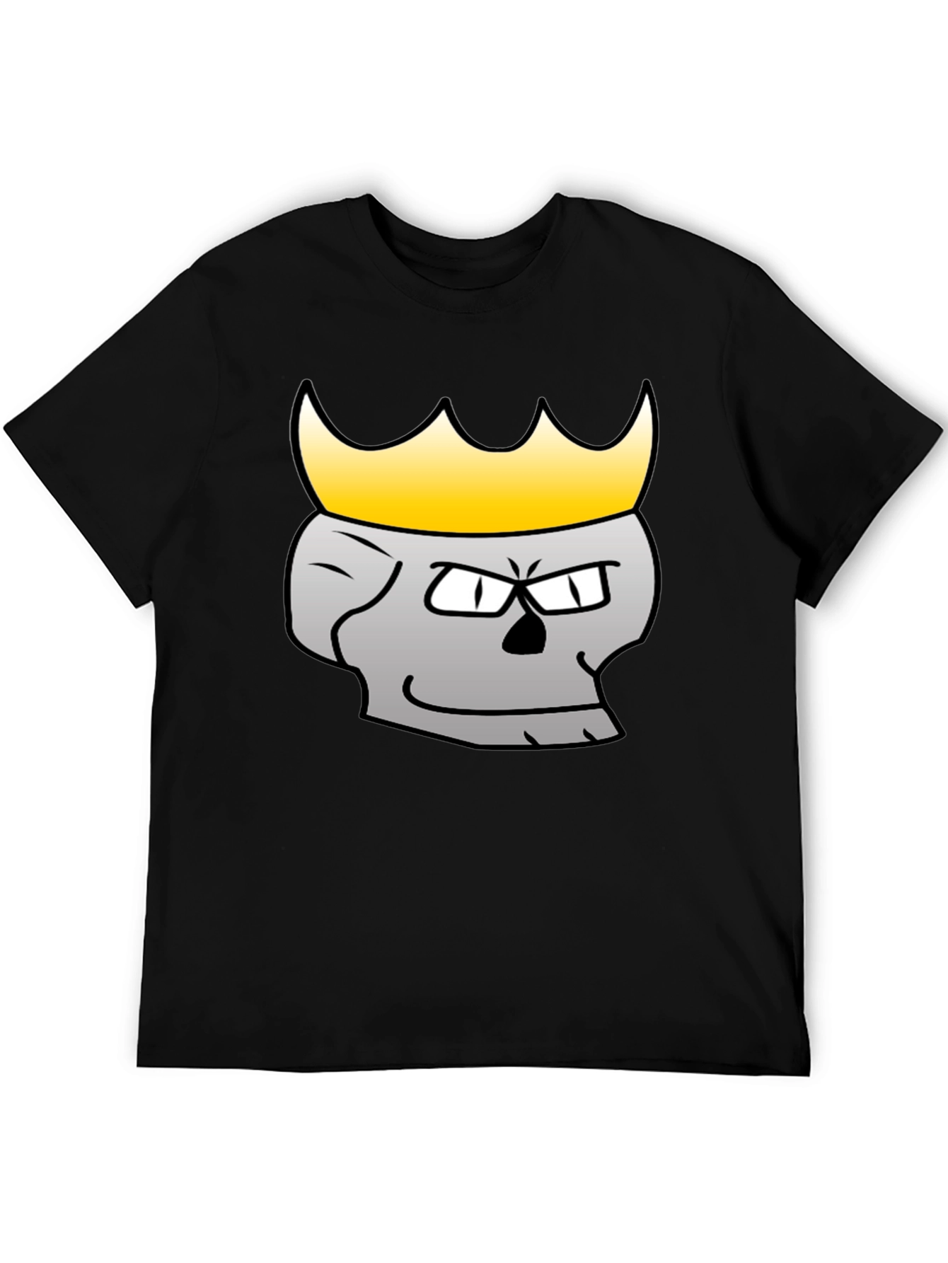 Black King Skull Graphic T-Shirt - Black Cotton Tee view 5