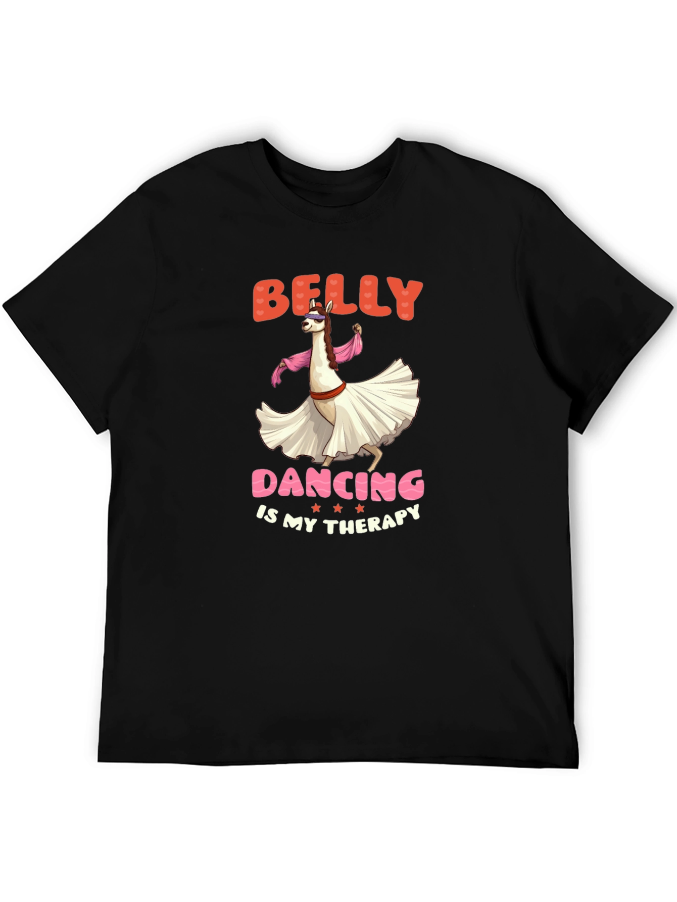 Black Belly Dancing Llama T-Shirt - Therapy Tee view 5