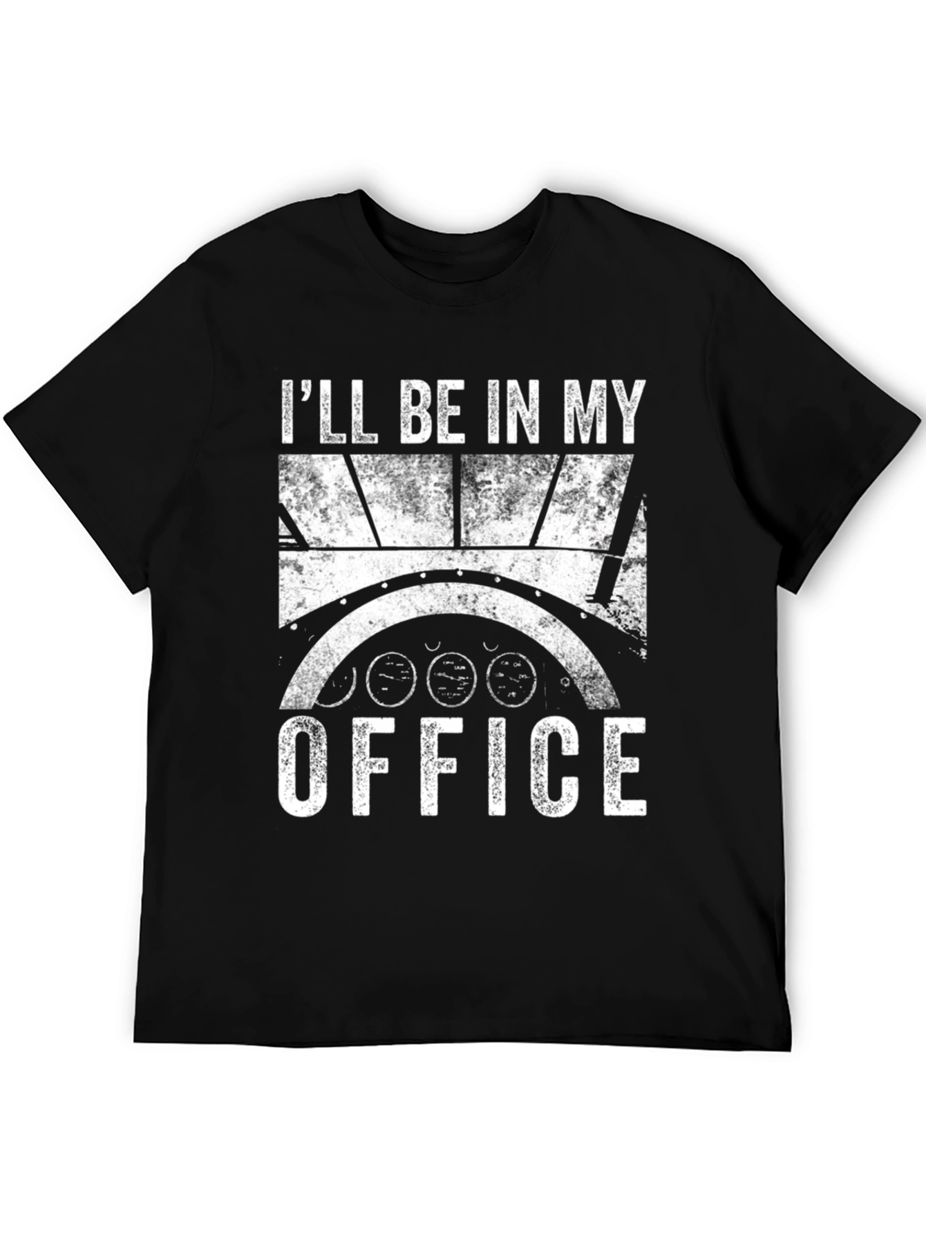 Black I'll Be In My Office Pilot T-Shirt - Aviation Gift view 5