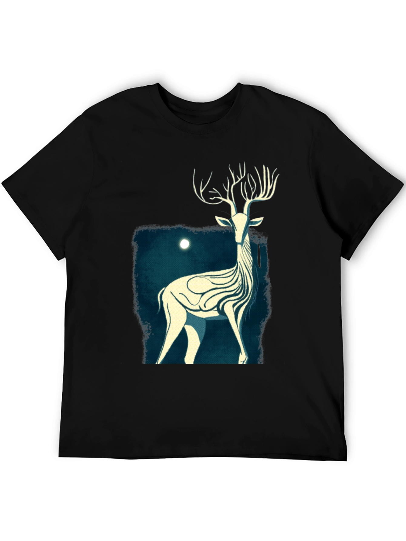 Black Mystic Stag Graphic Tee - Black Cotton T-Shirt view 5