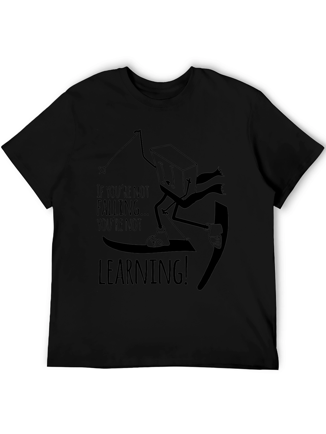 Black Funny 'Falling' T-Shirt view 5