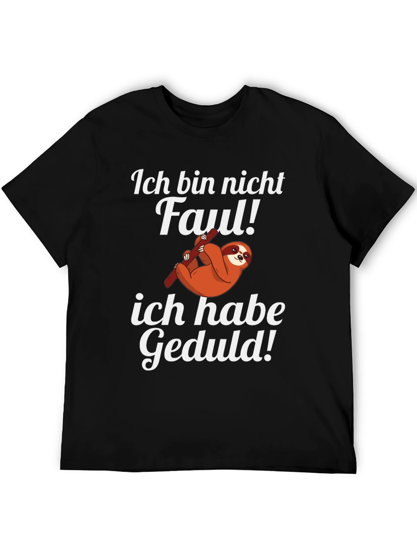 Black Ich Bin Nicht Faul T-Shirt Sloth Graphic Tee view 5