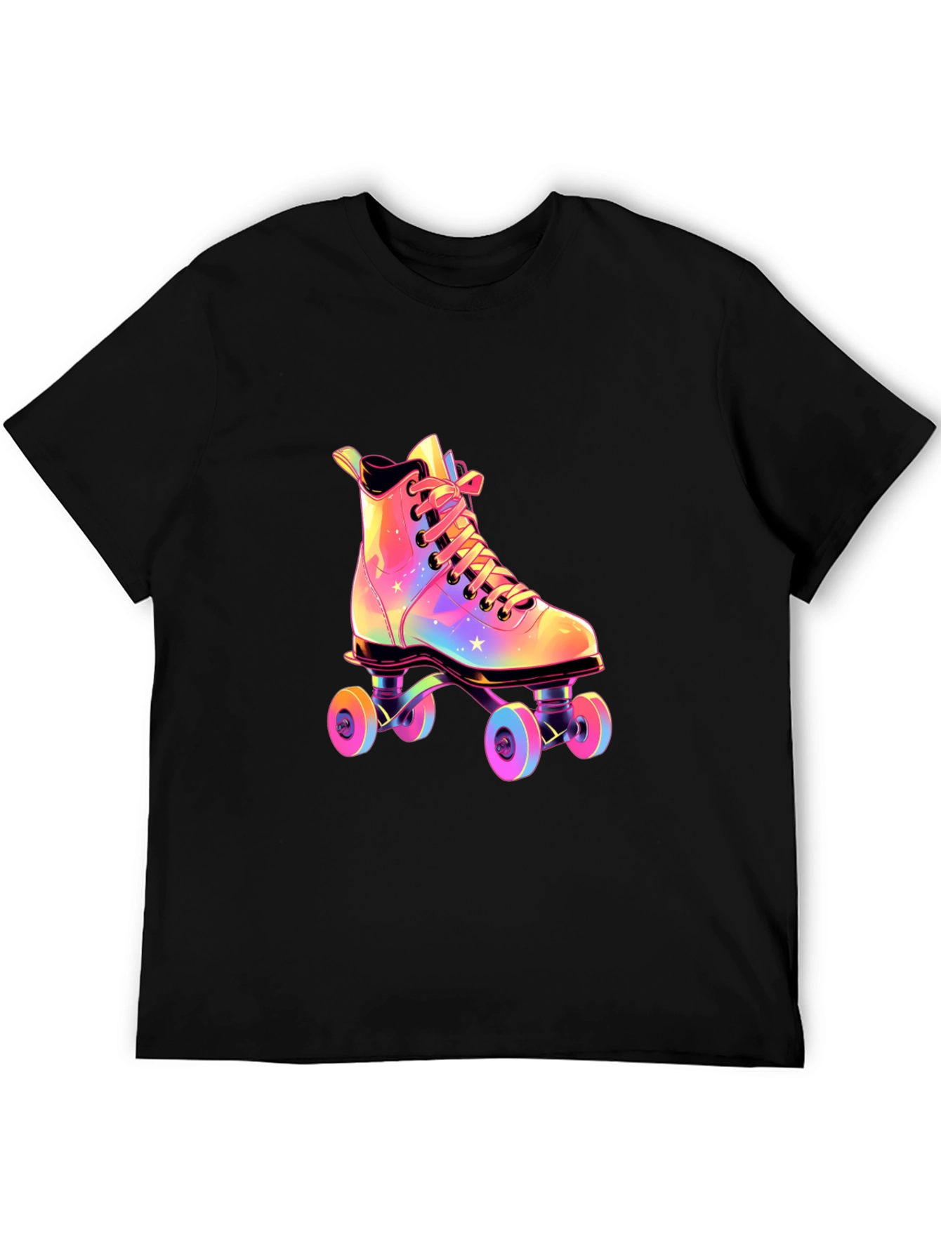 Black Retro Roller Skate T-Shirt view 5
