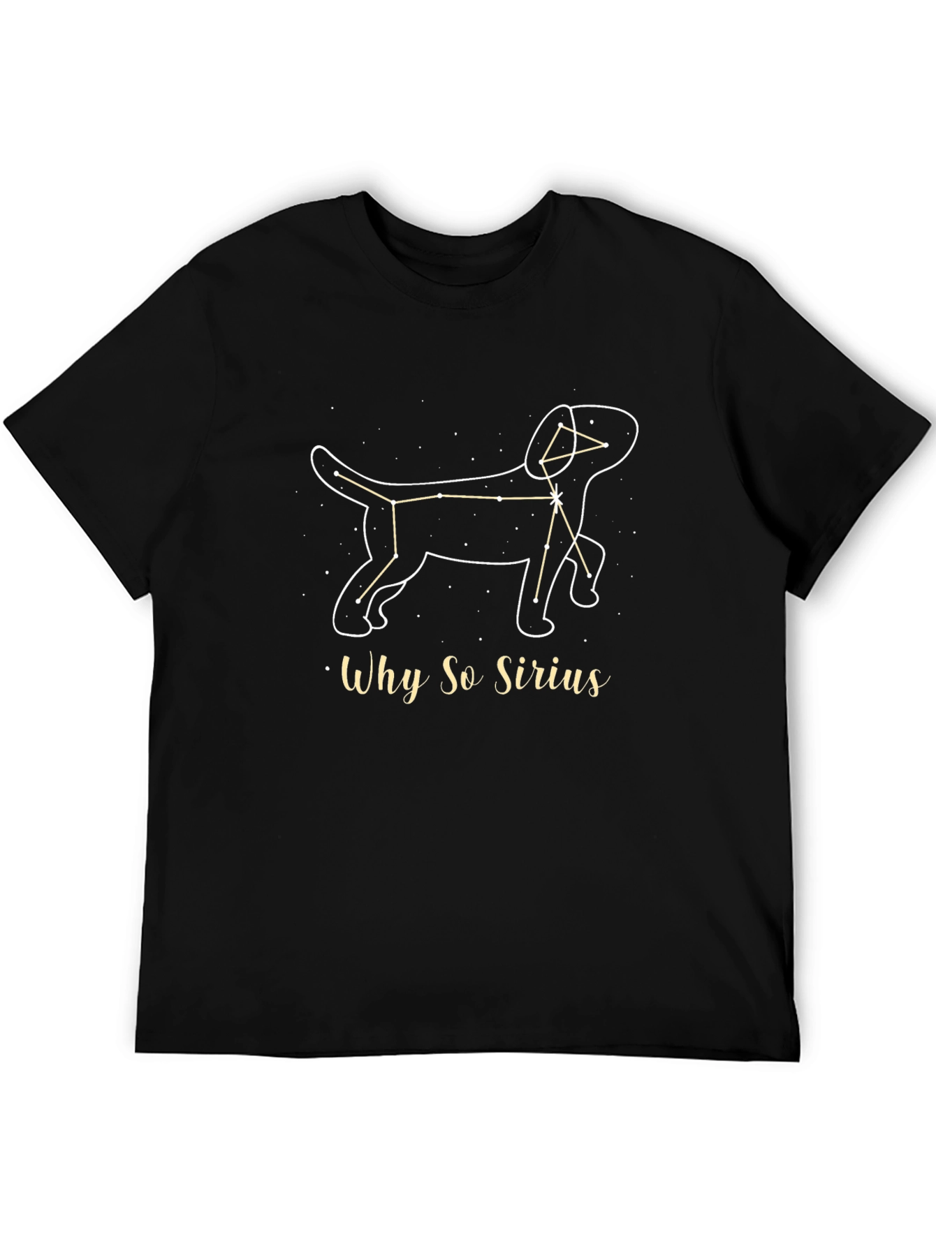Black Why So Sirius Constellation Dog T-Shirt view 5