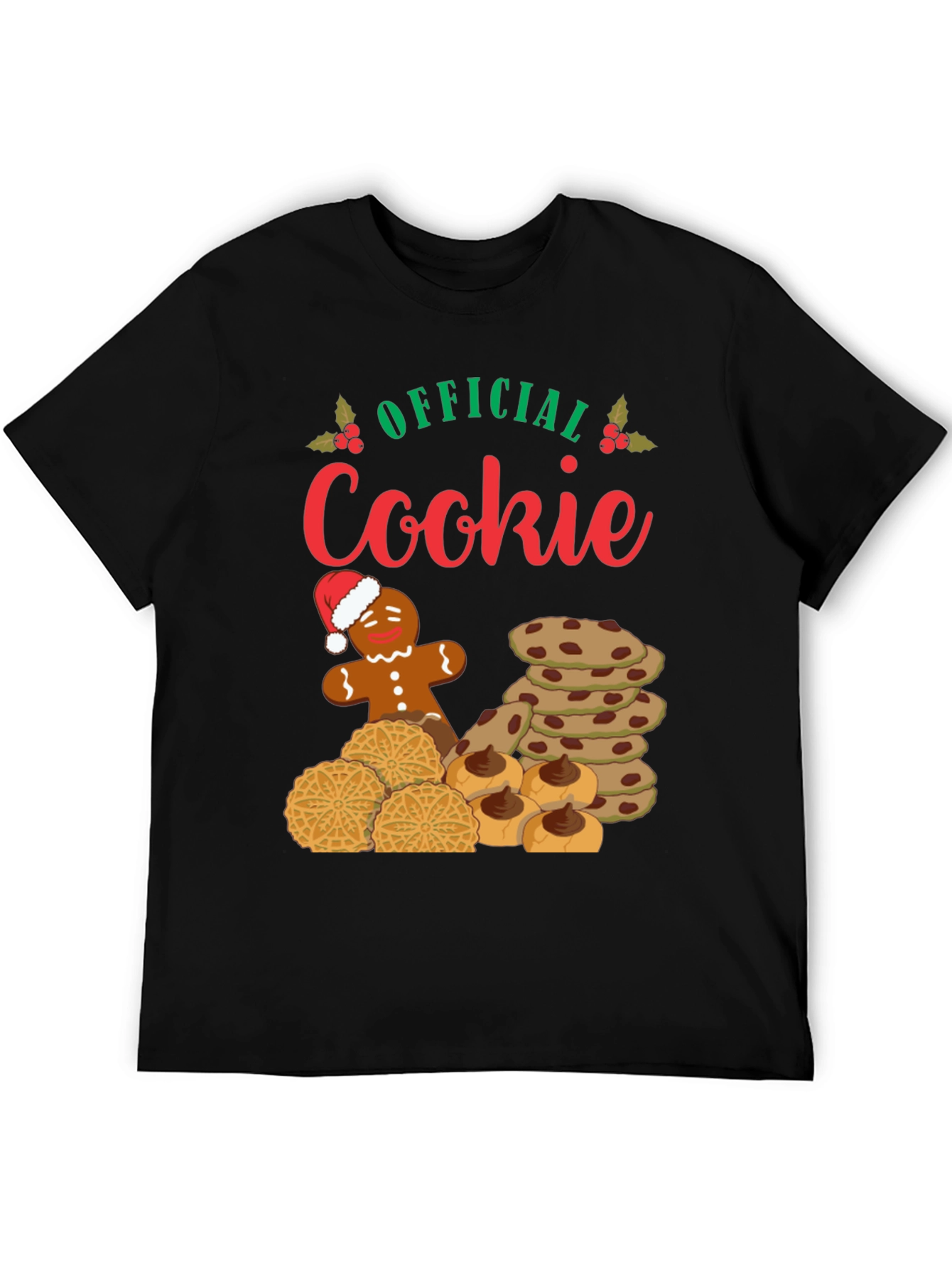 Black Official Cookie Christmas T-Shirt view 5