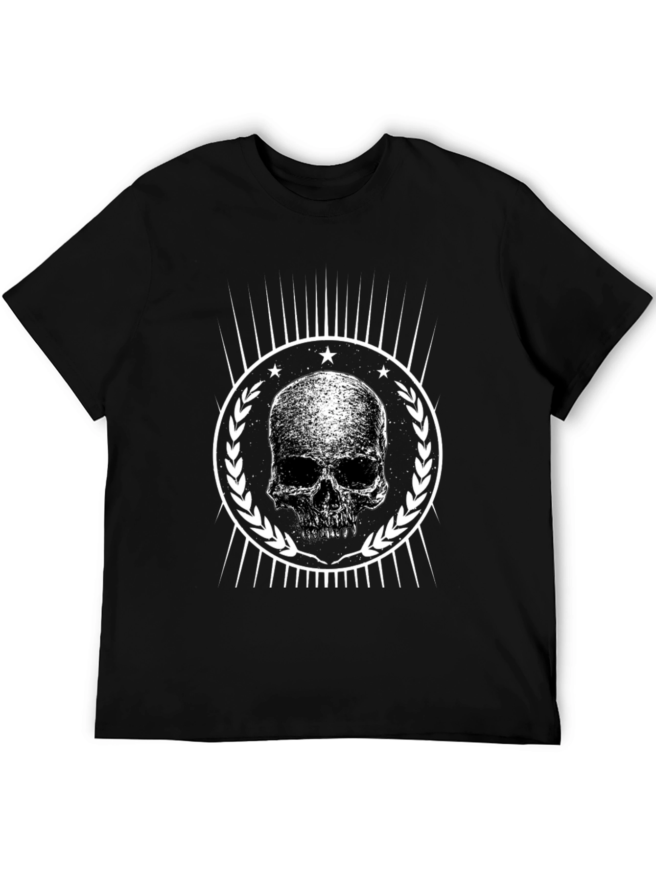 Black Skull Graphic Tee - Black Cotton Blend view 5