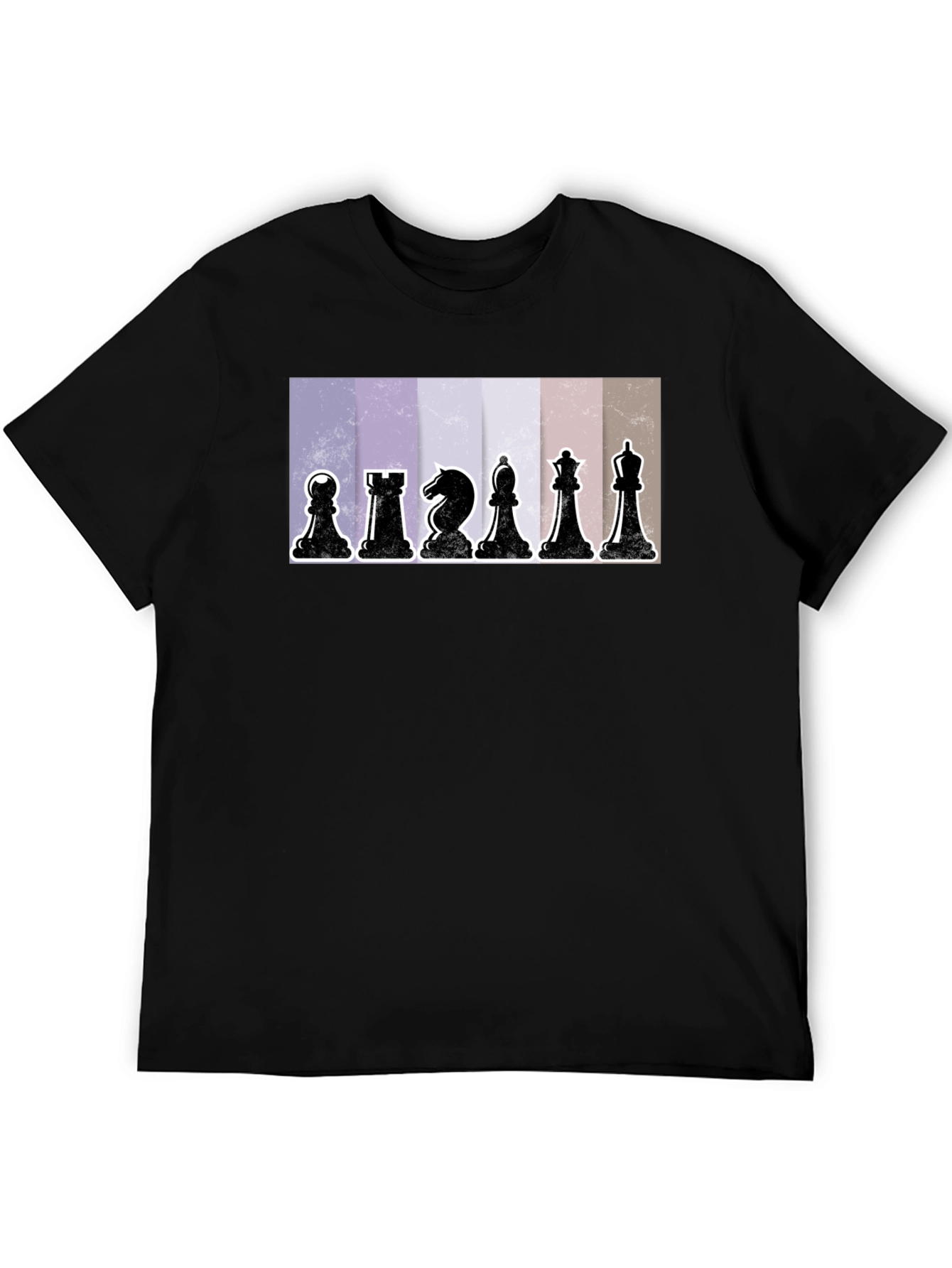 Black Chess Pieces Graphic Tee - Stylish Black Cotton T-Shirt view 5